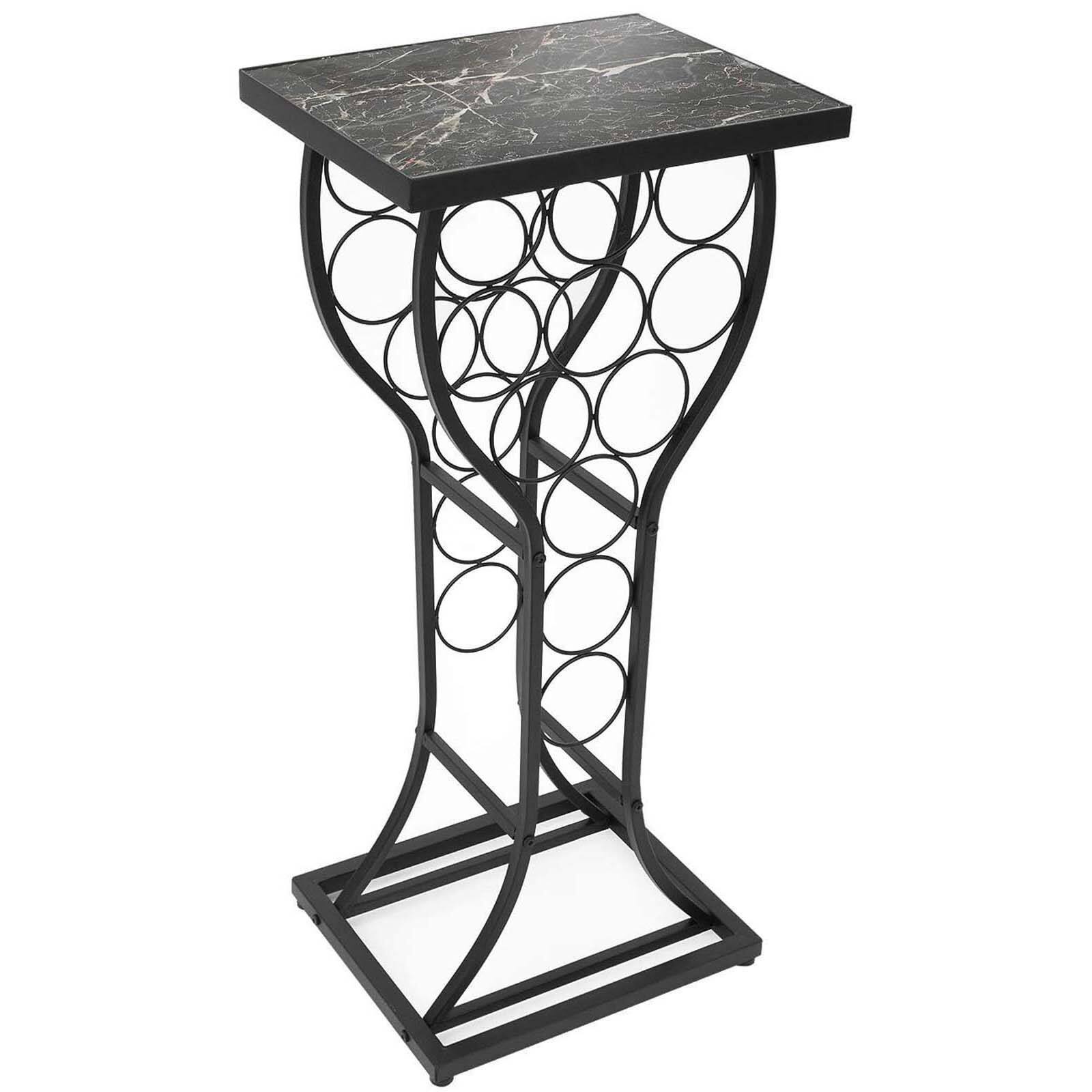 Sorbus Black Marble 11-Bottle Wine Display Rack & Table