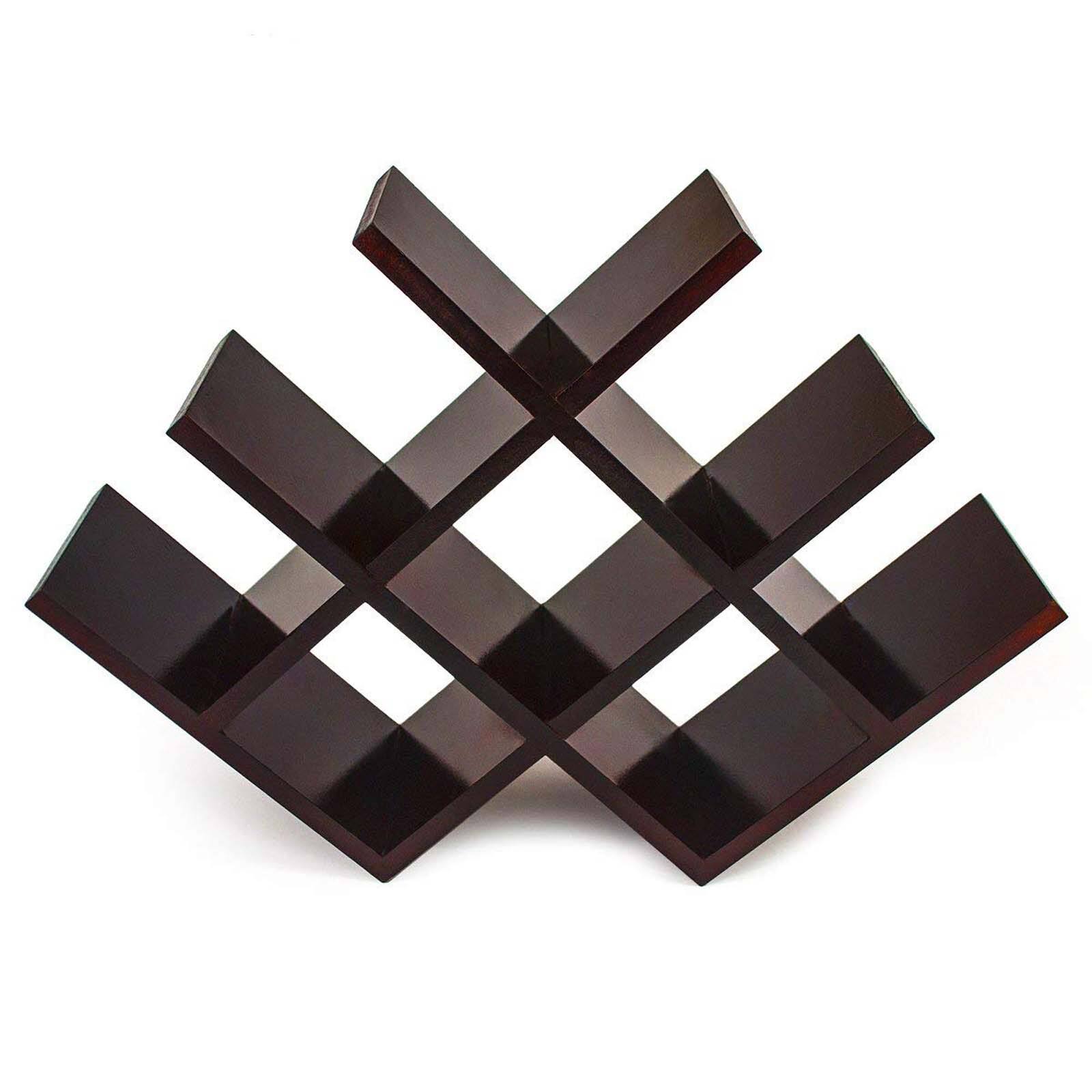 Sorbus Dark Brown 8-Bottle Butterfly Countertop Wine Rack