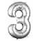 34" Silver Number Foil Balloon