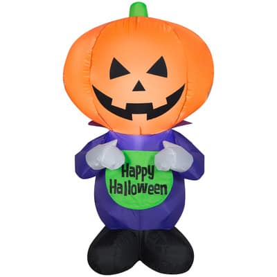 3.5ft. Airblown® Inflatable Halloween Pumpkin Greeter | Michaels