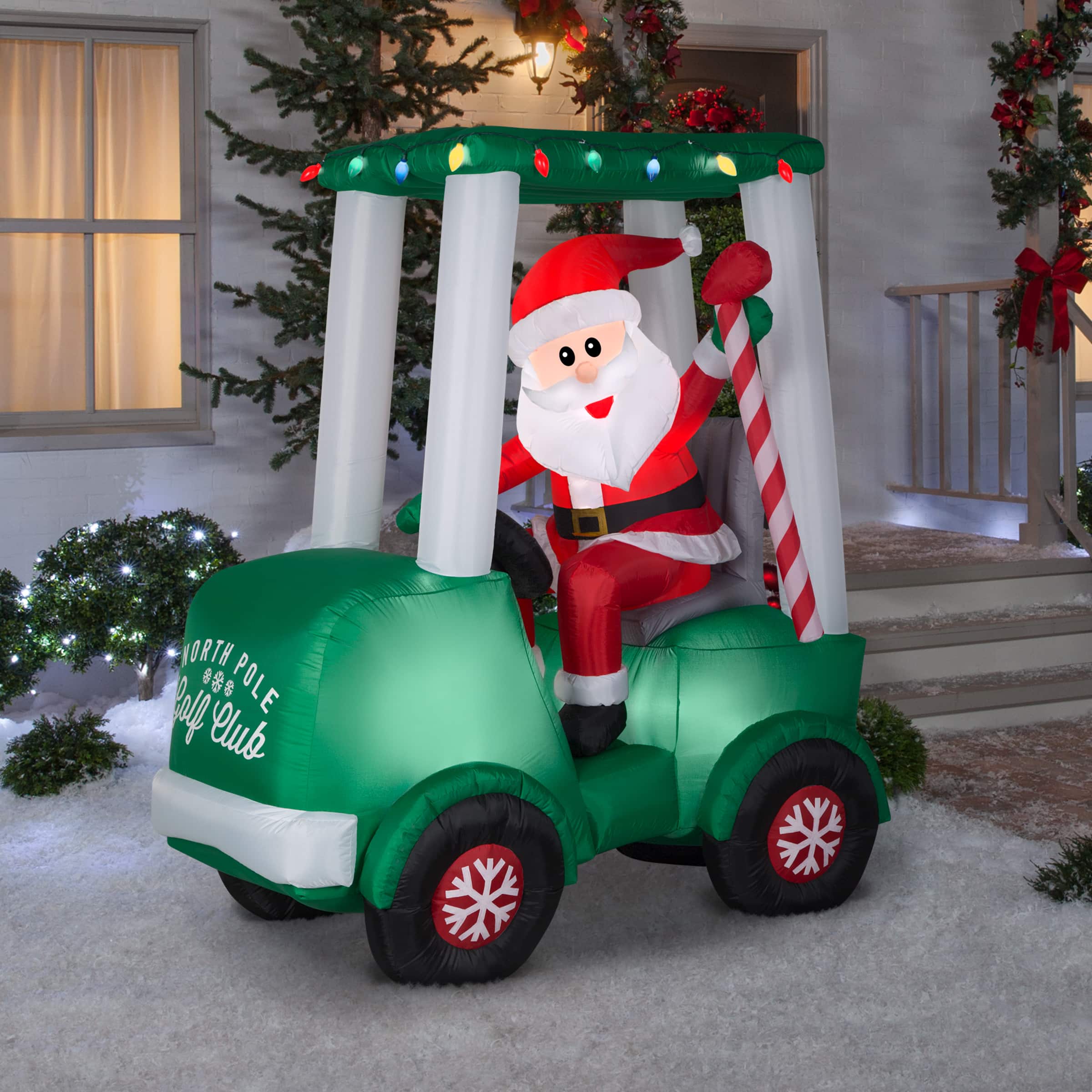 6ft. Airblown® Inflatable Christmas Santa in Golf Cart | Michaels