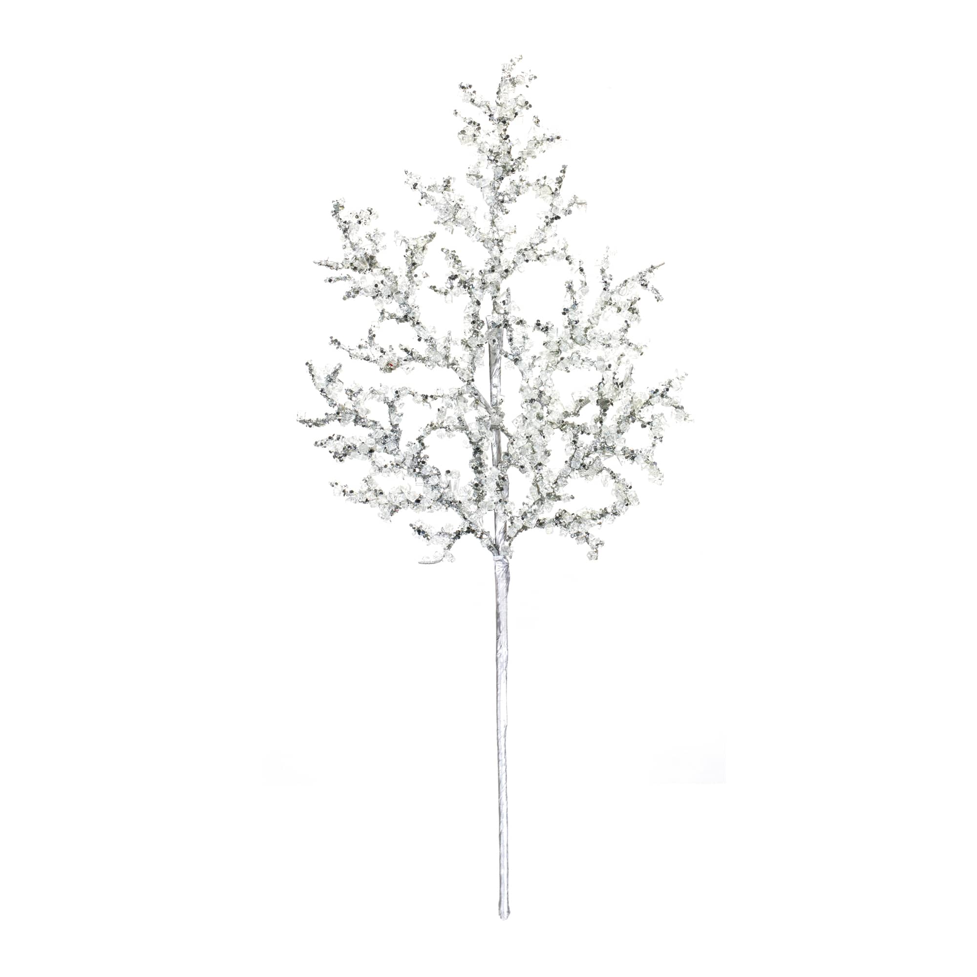 Glittery Silver Iced Twig Branches, 12ct.