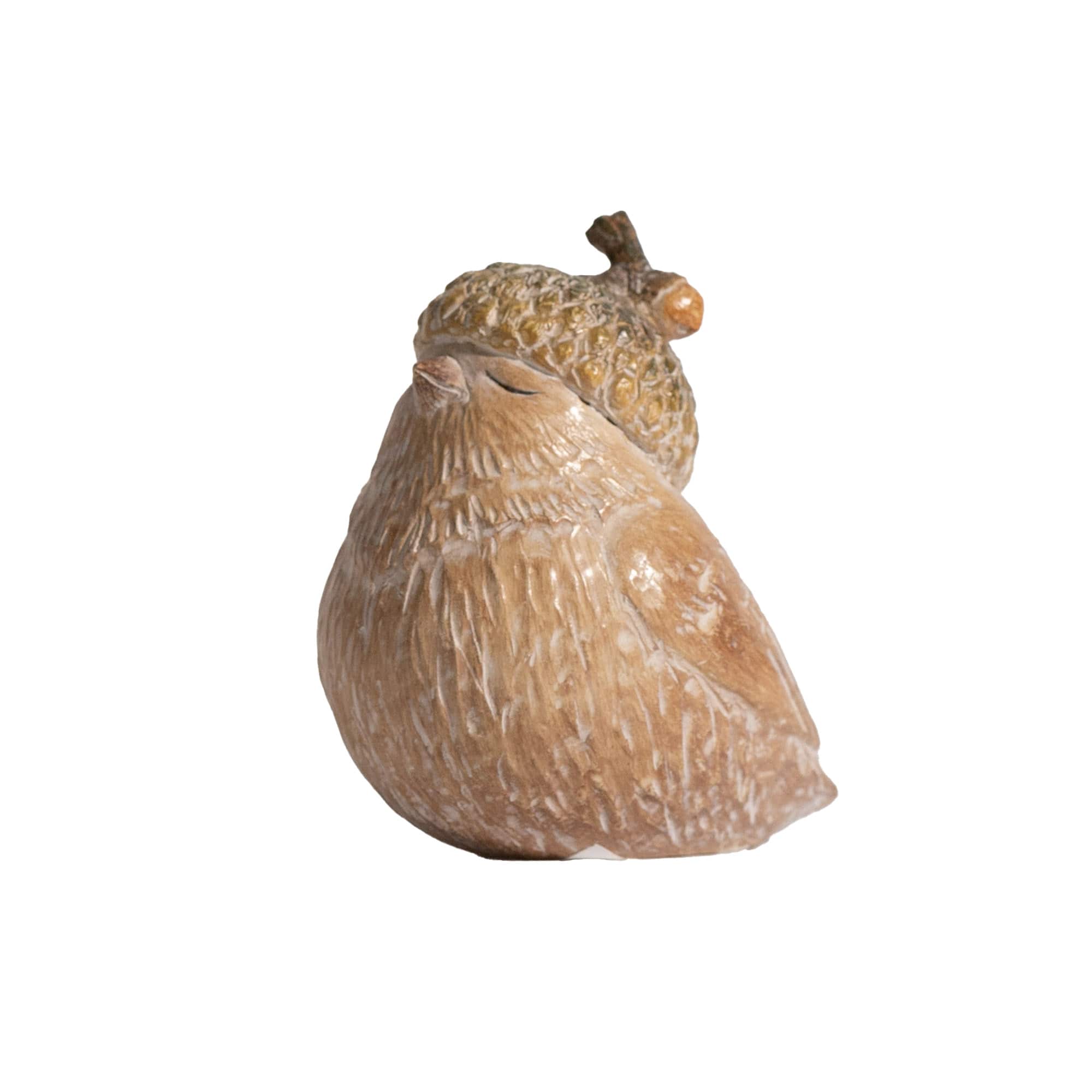 3&#x22; Harvest Bird with Acorn Hat Figurine Set