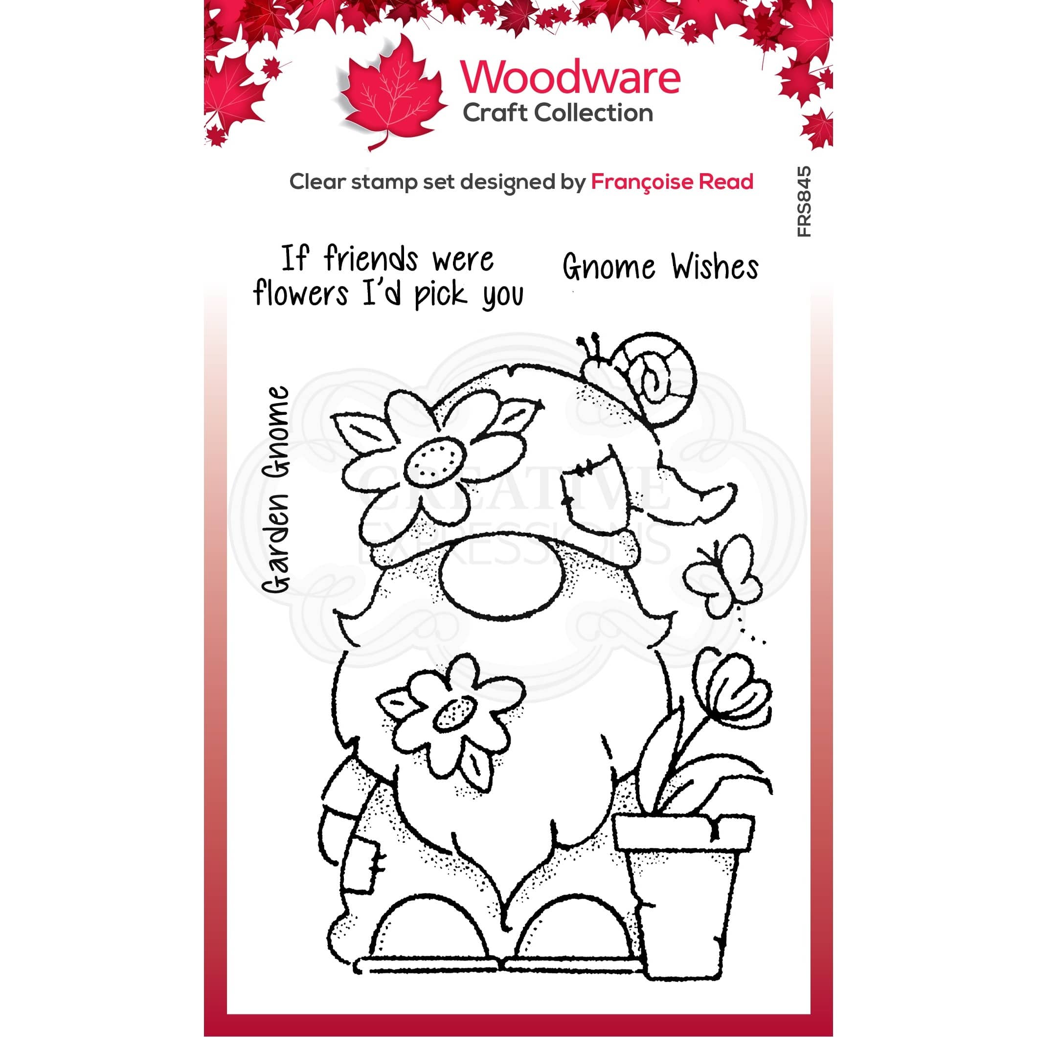 Woodware Garden Gnome Clear Stamps