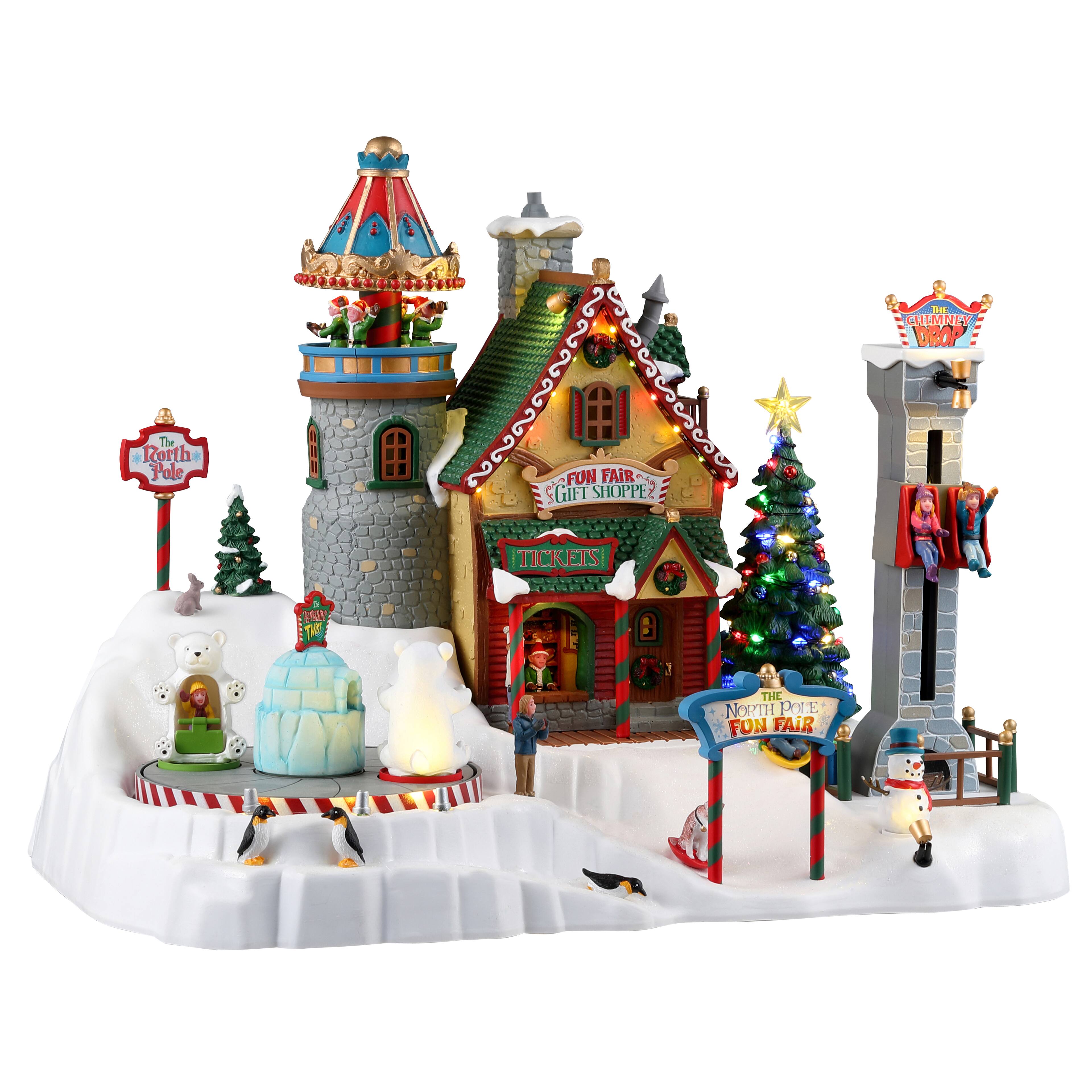 MICHAELS CRAFT STORE ILLUMINATED CHRISTMAS VILLAGE PORCELAIN MODEL, 4 HIGH