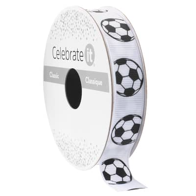 5/8'' x 7yd. Soccer Ribbon by Celebrate It® Classic image
