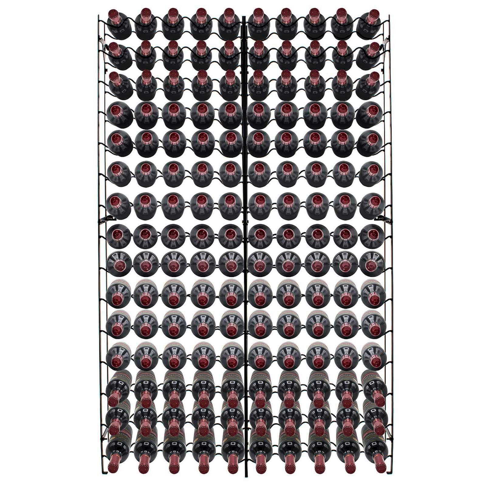 Sorbus Black 150-Bottle Freestanding Metal Wine Rack