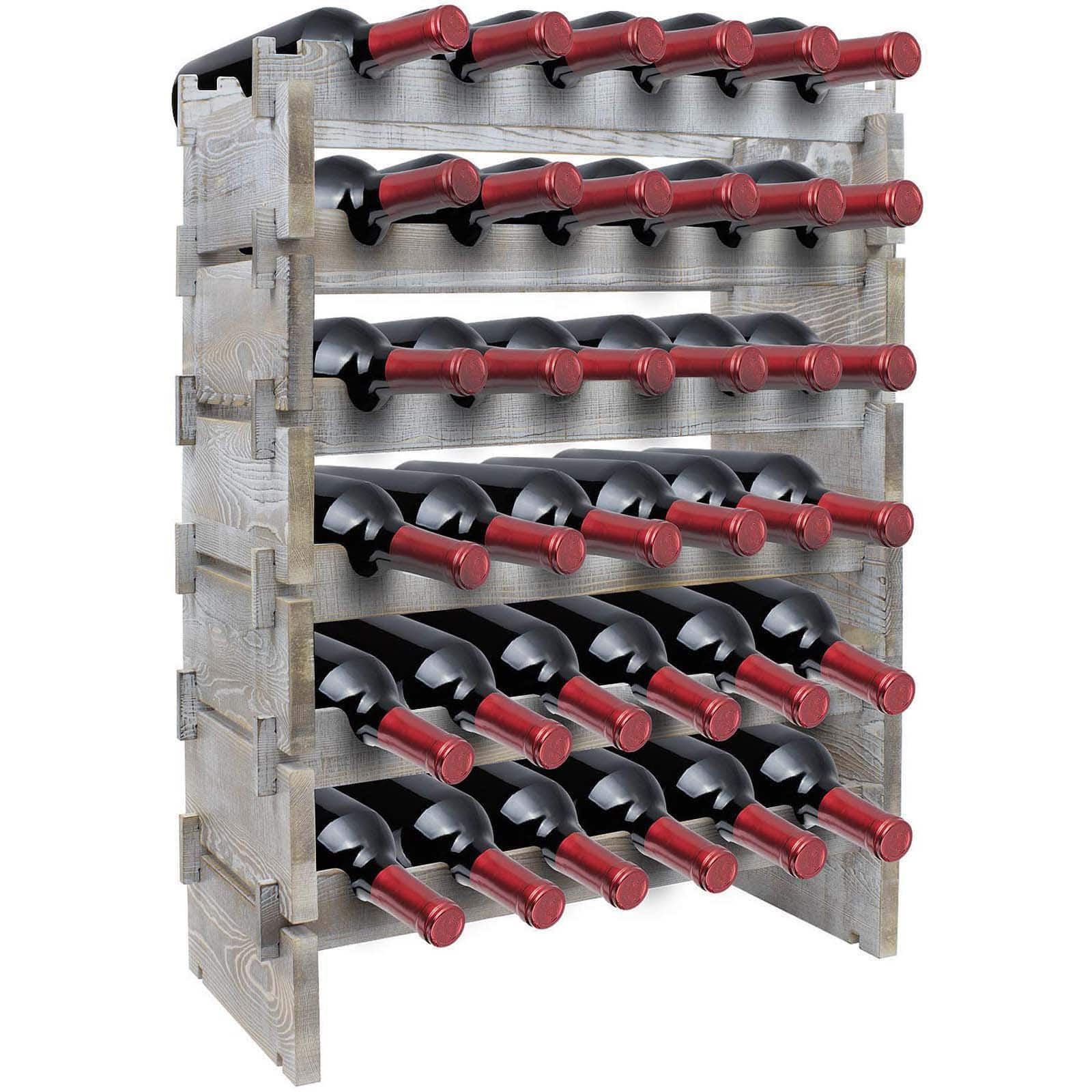 Grey wood 2024 wine rack