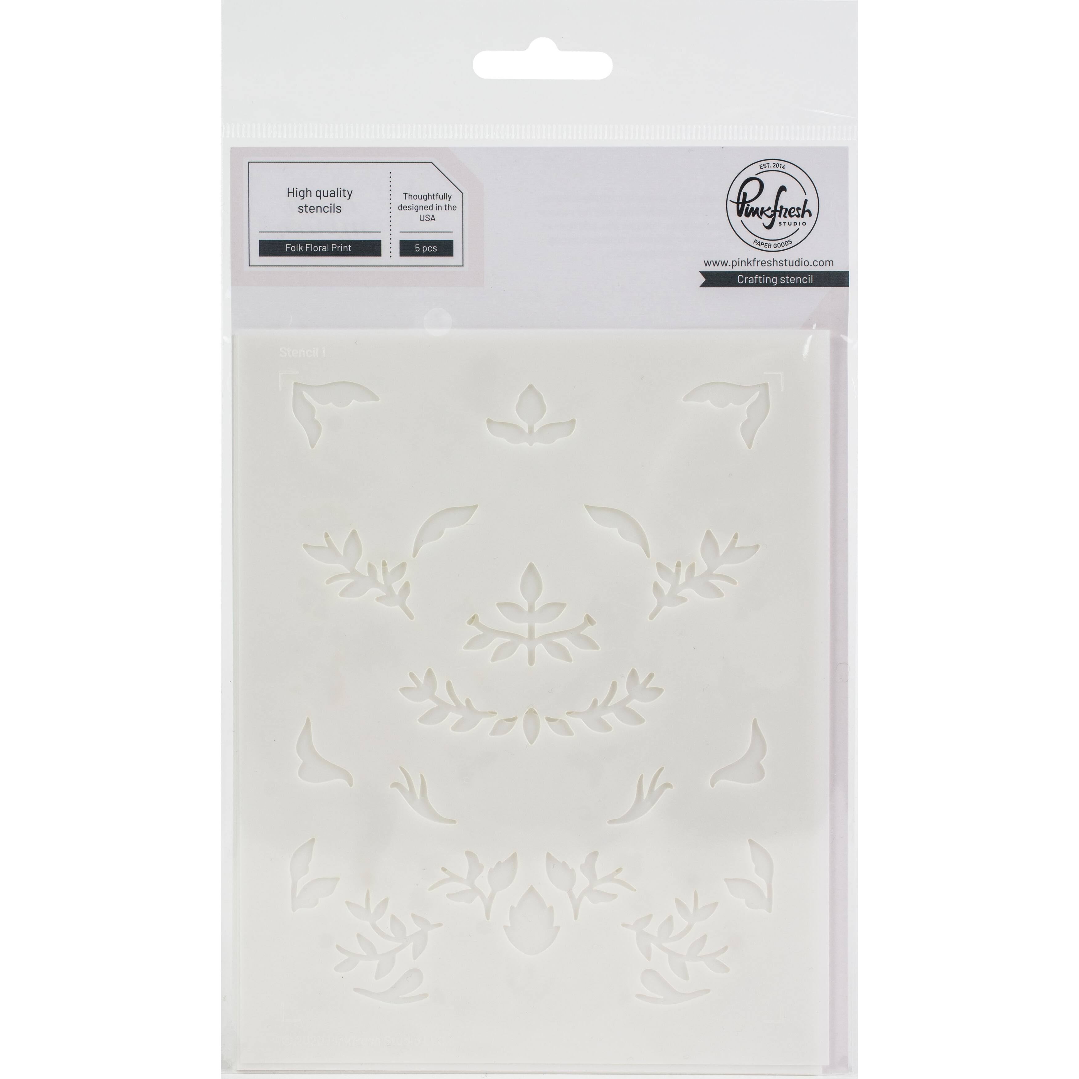 Pinkfresh Studio Folk Floral Print Stencils Michaels