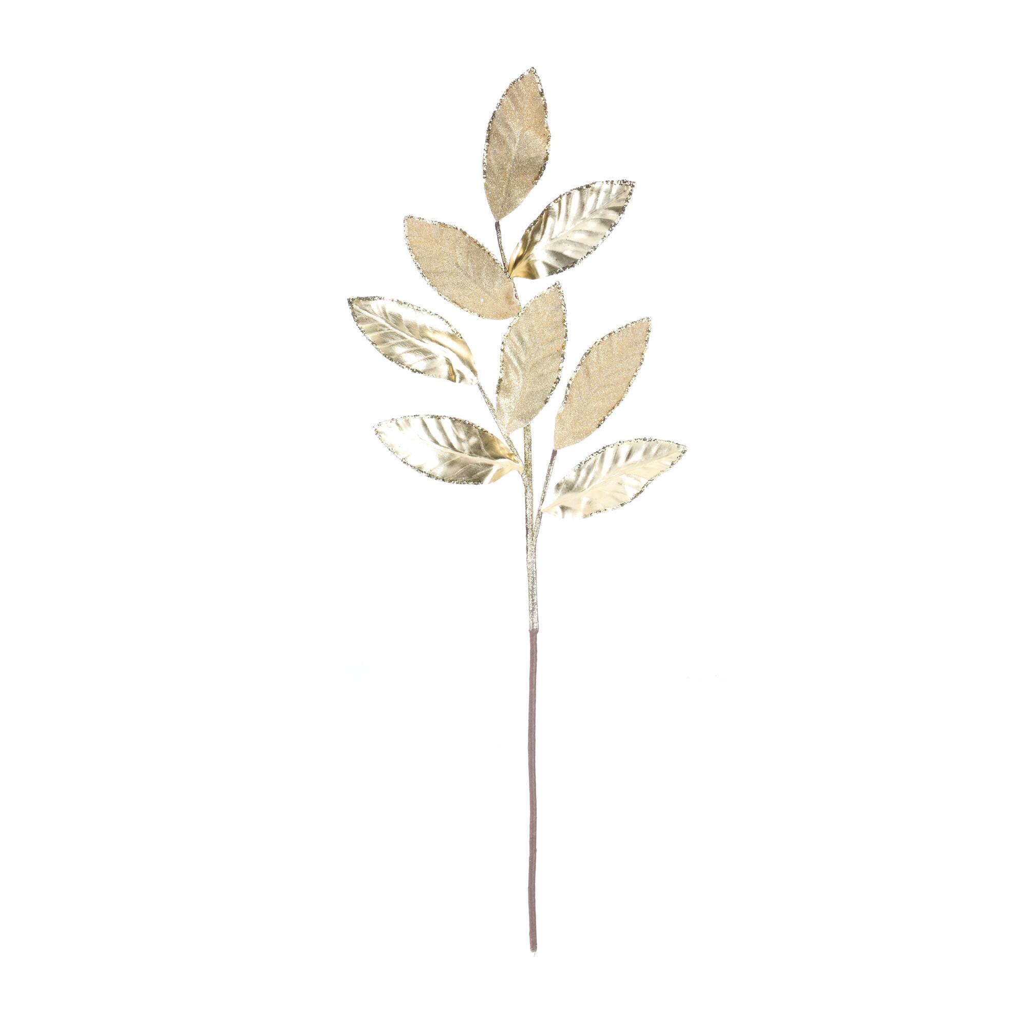 28" Gold Glittered Leaf Sprays, 6ct.