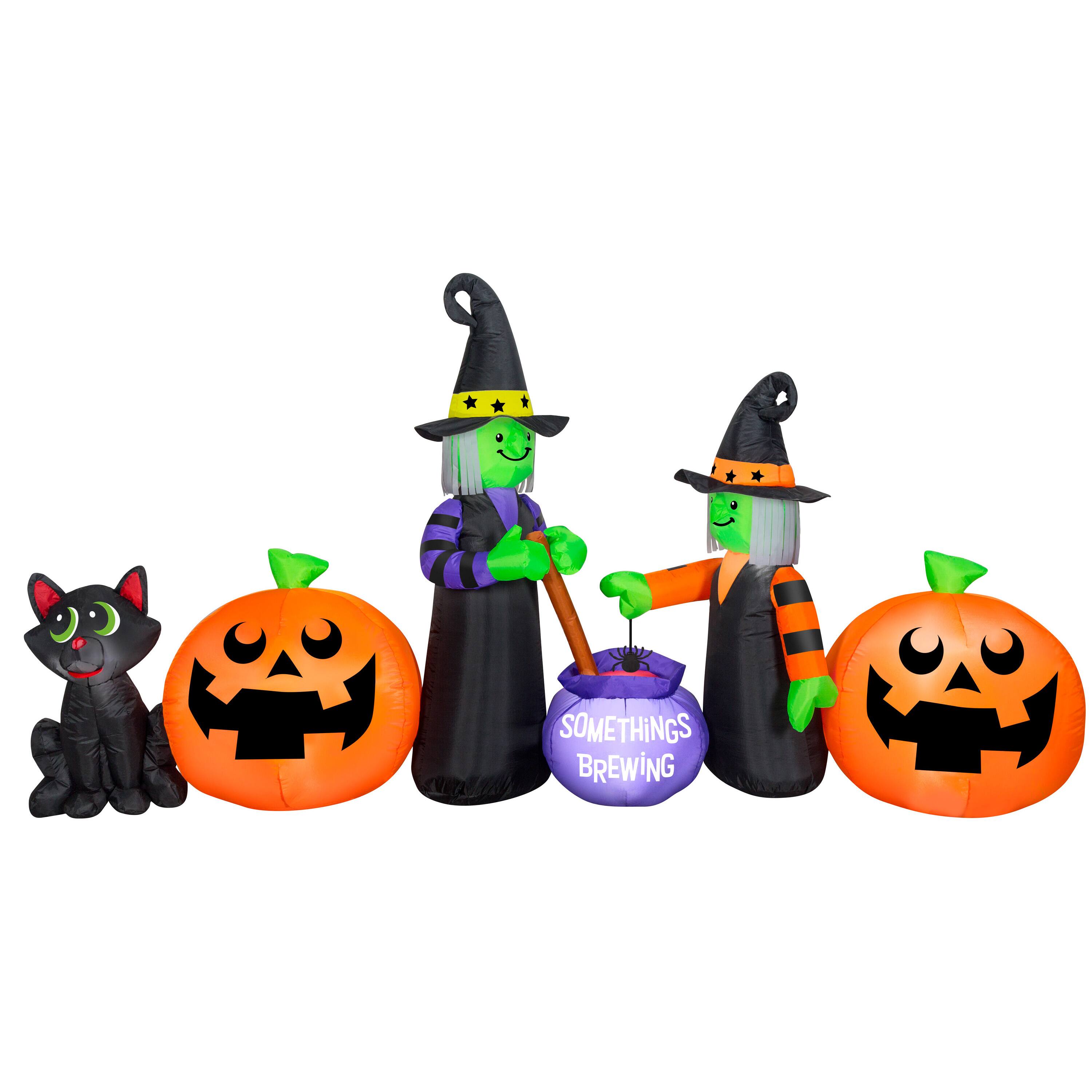 9ft Airblown Inflatable Halloween Brewing Witch Collection Scene 