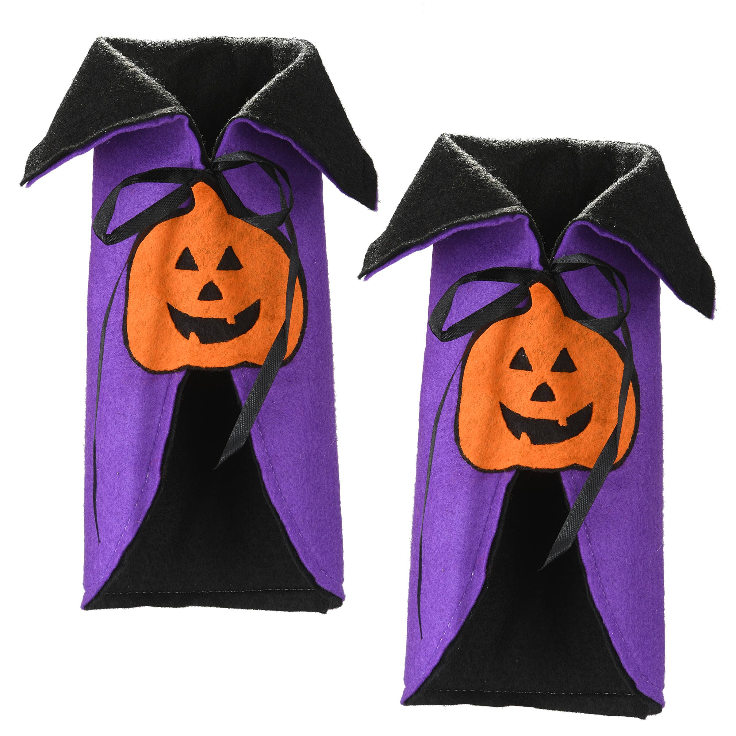 Halloween Wine Bottle Covers with Cape, 2ct. By National Tree Company in Black | Michaels®