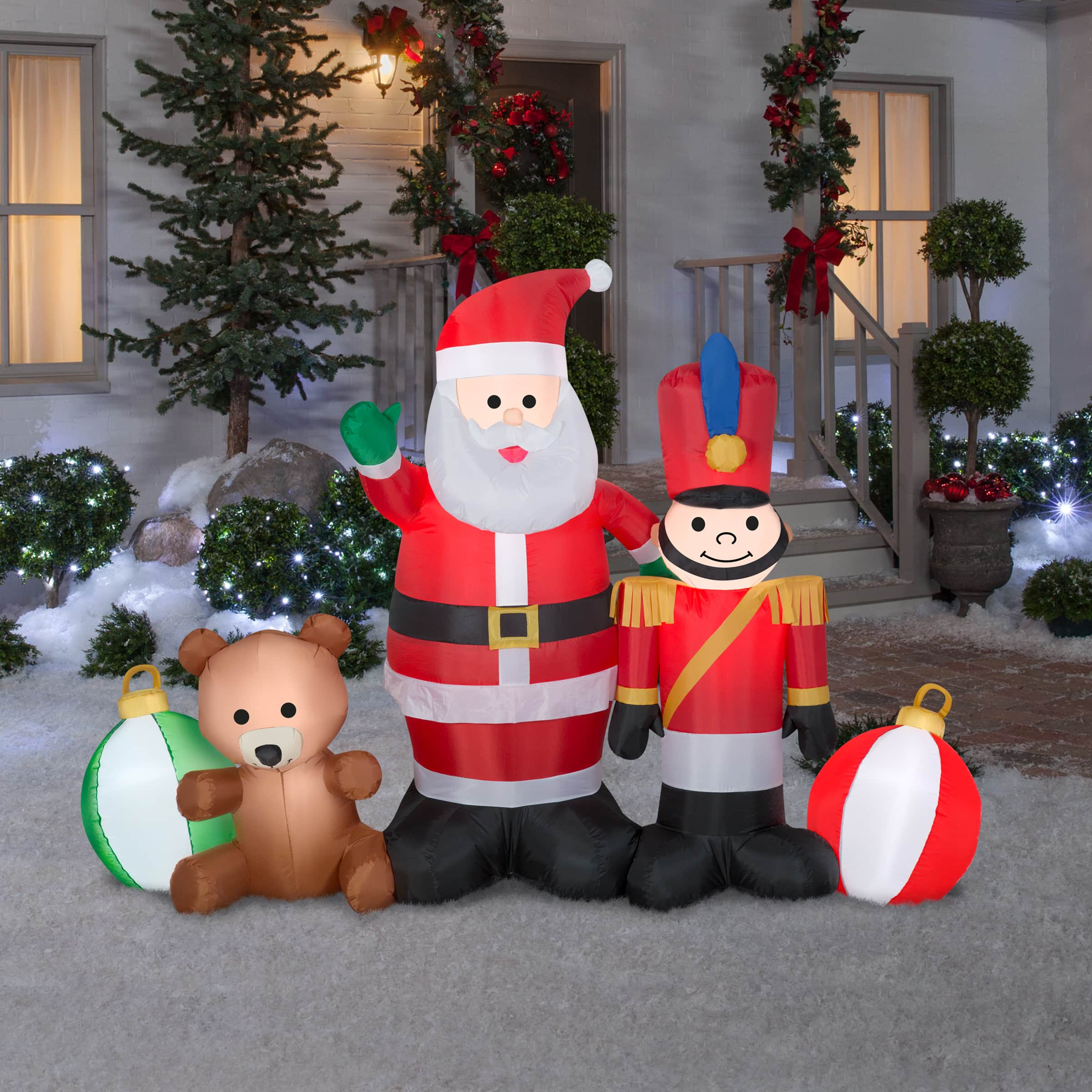 5ft. Airblown® Inflatable Santa & Toys Collection Scene | Christmas ...