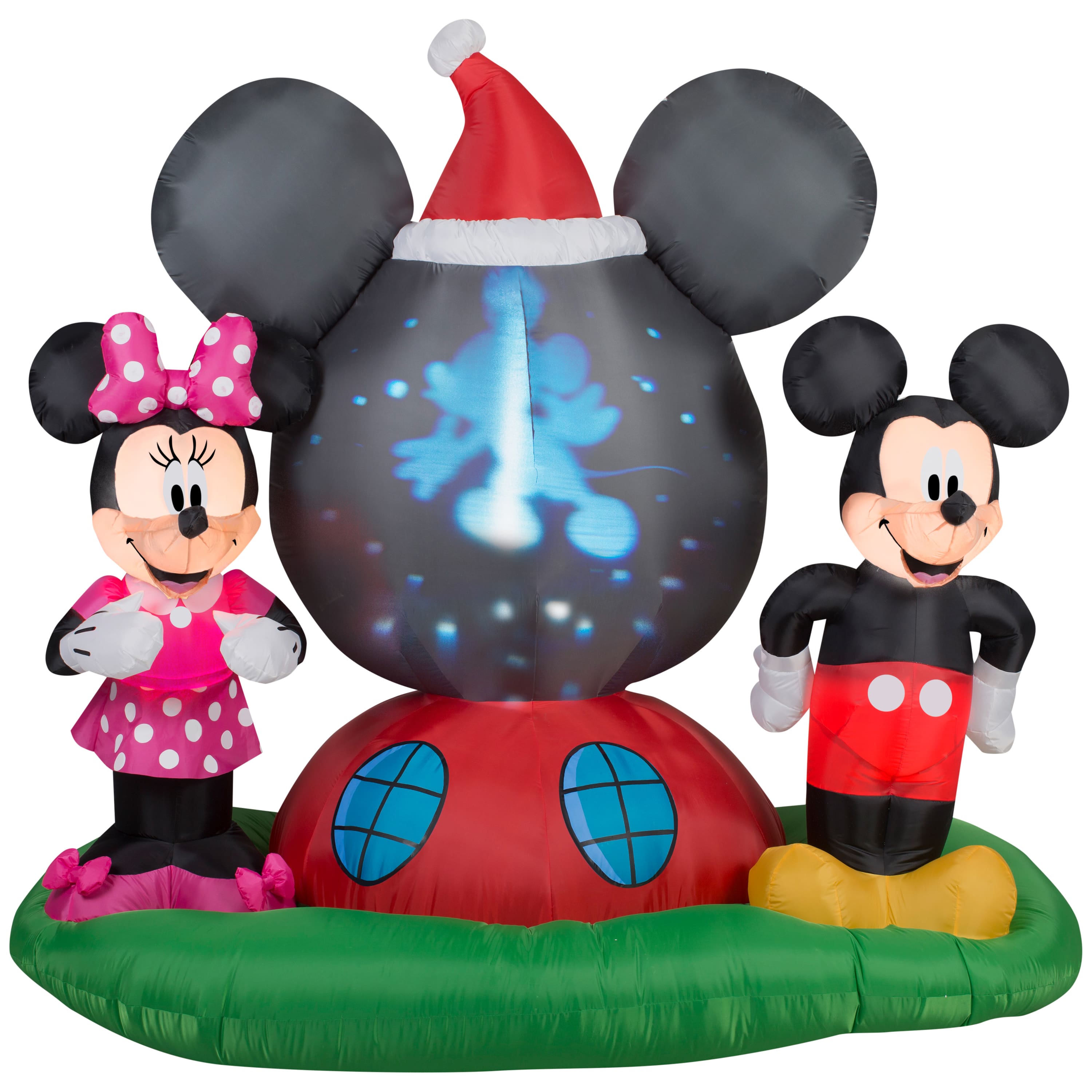 6ft. Panoramic Projection Airblown&#xAE; Inflatable Disney Mickey &#x26; Minnie Christmas Scene