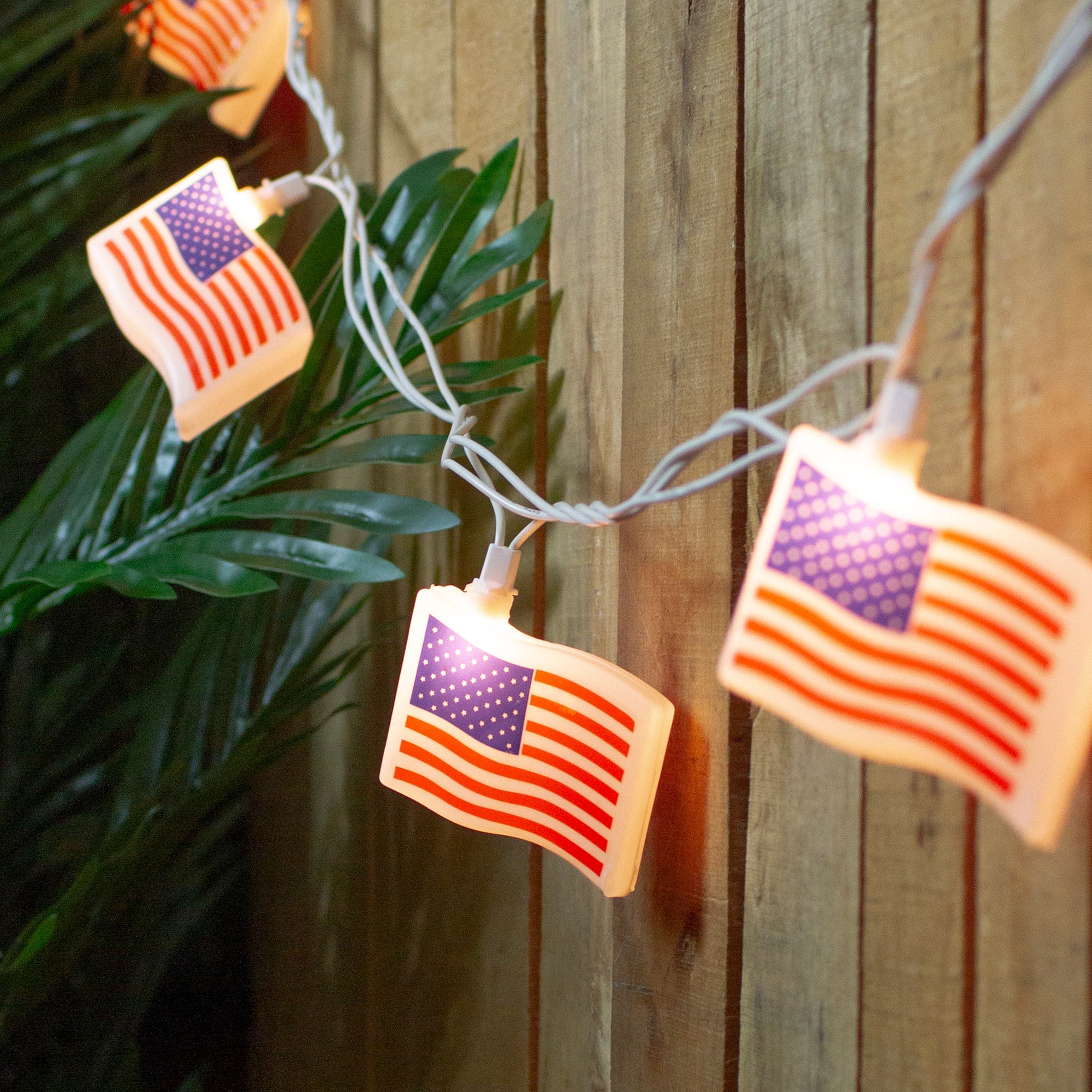 10ct. Red & Blue Patriotic American Flag 4th of July Lights