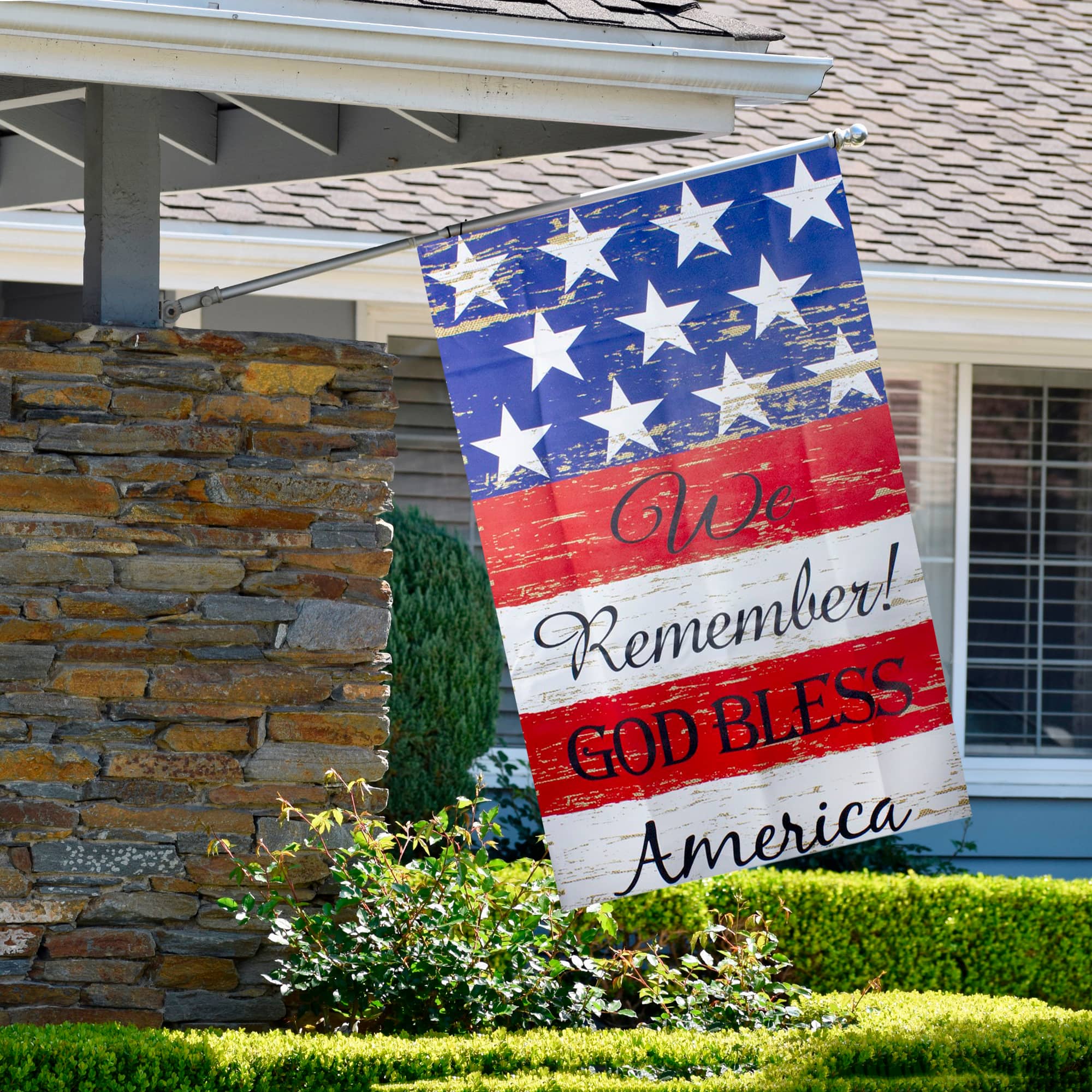 We Remember! Patriotic American Outdoor House Flag
