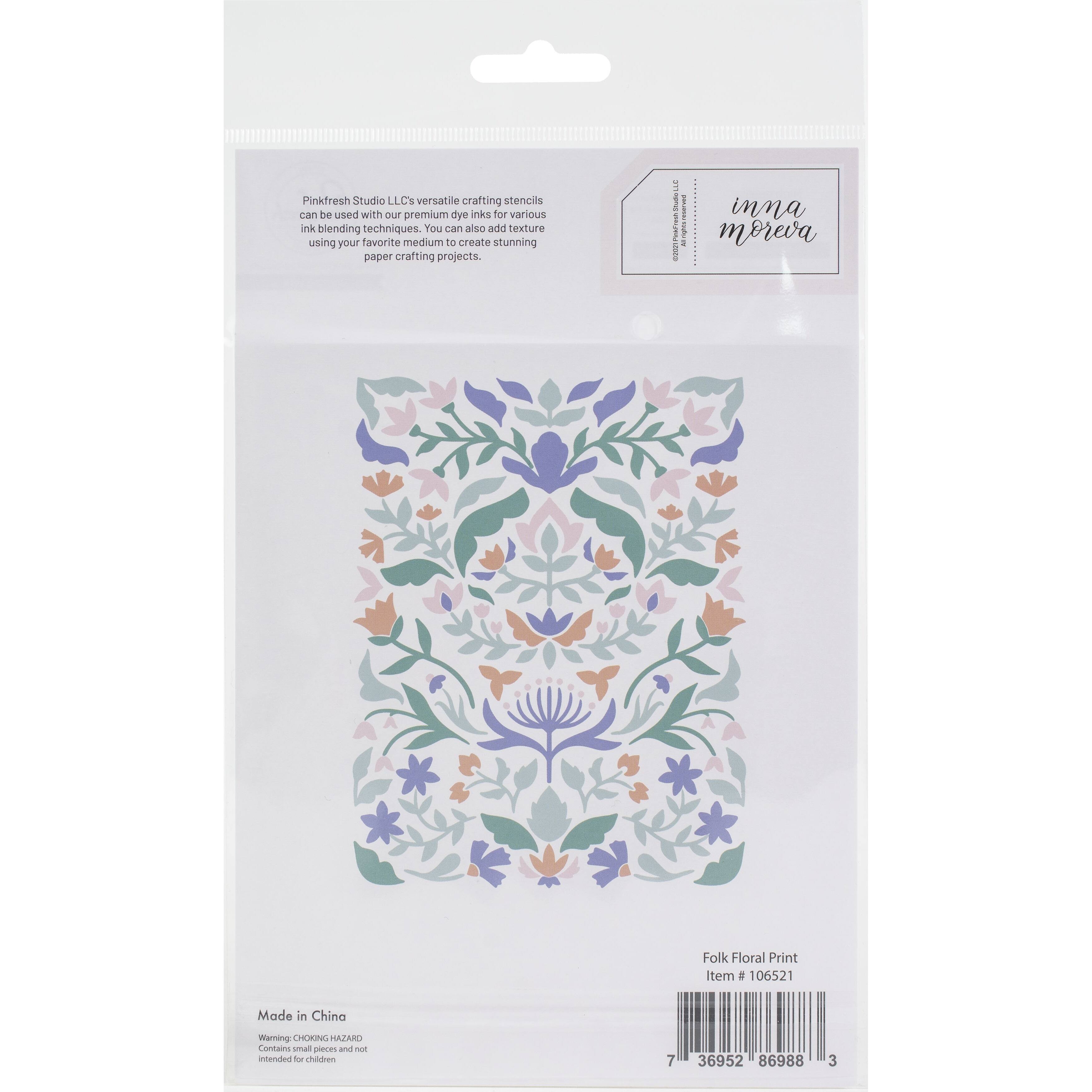 Pinkfresh Studio Folk Floral Print Stencils Michaels