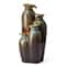Glitzhome® 30.75" 4-Tier LED Reactive Glaze Ceramic Vase Outdoor Floor Fountain