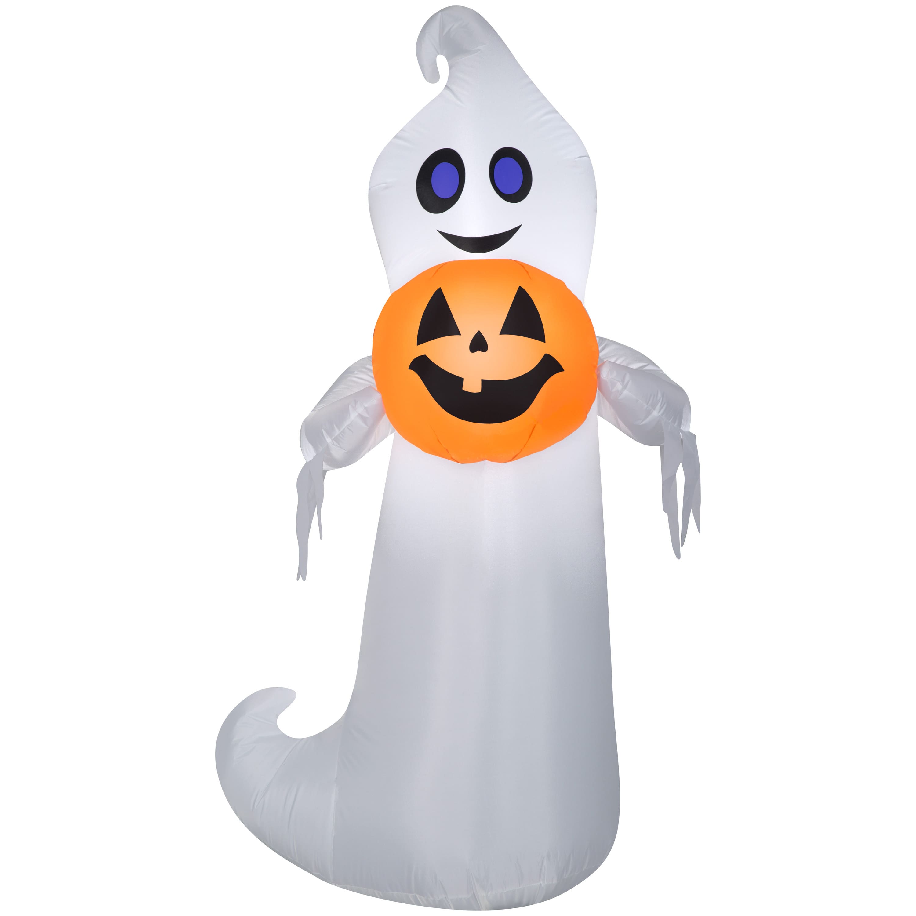 5ft. Airblown® Inflatable Halloween Playful Ghost Holding Pumpkin ...