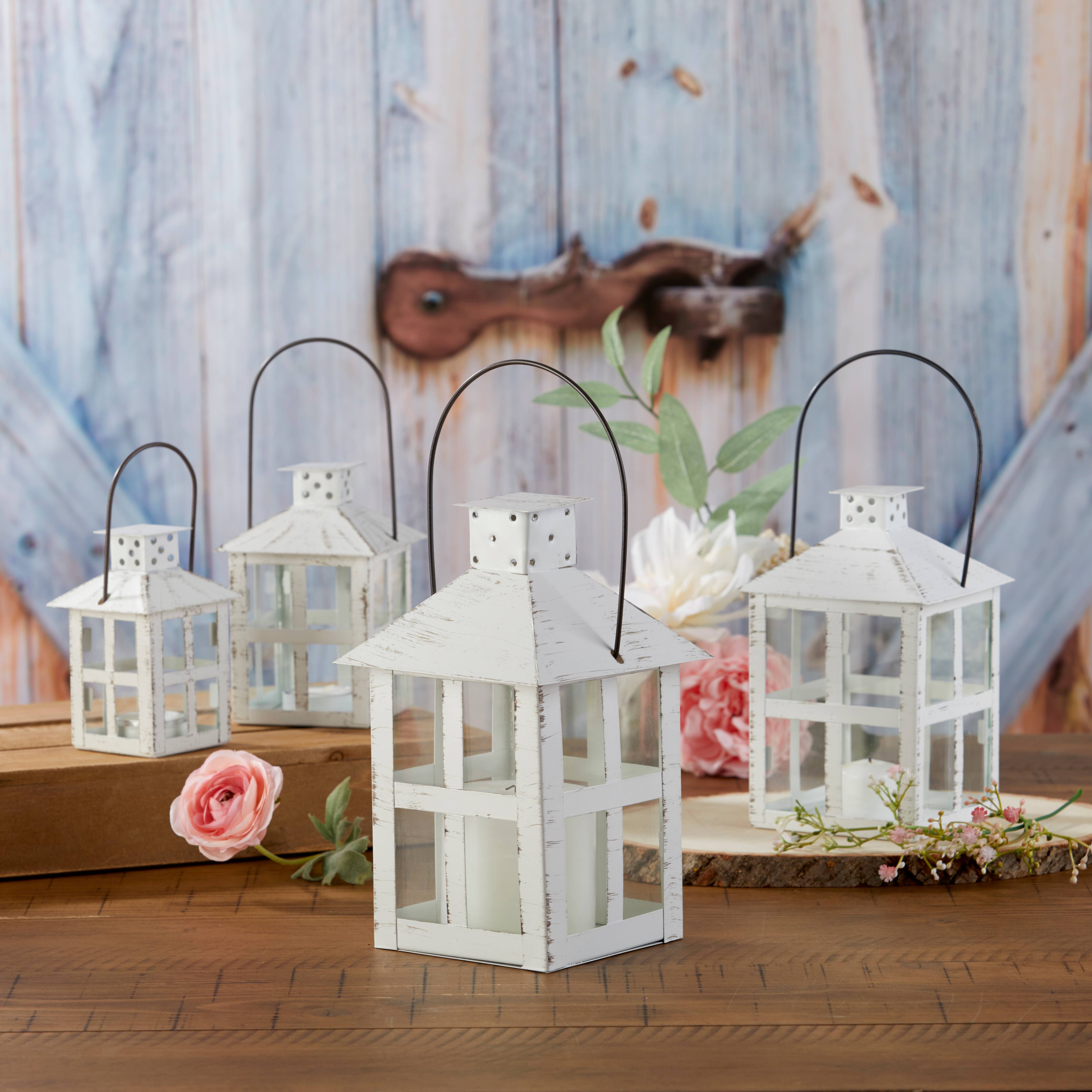 Kate Aspen&#xAE; Extra Large Vintage White Distressed Lantern