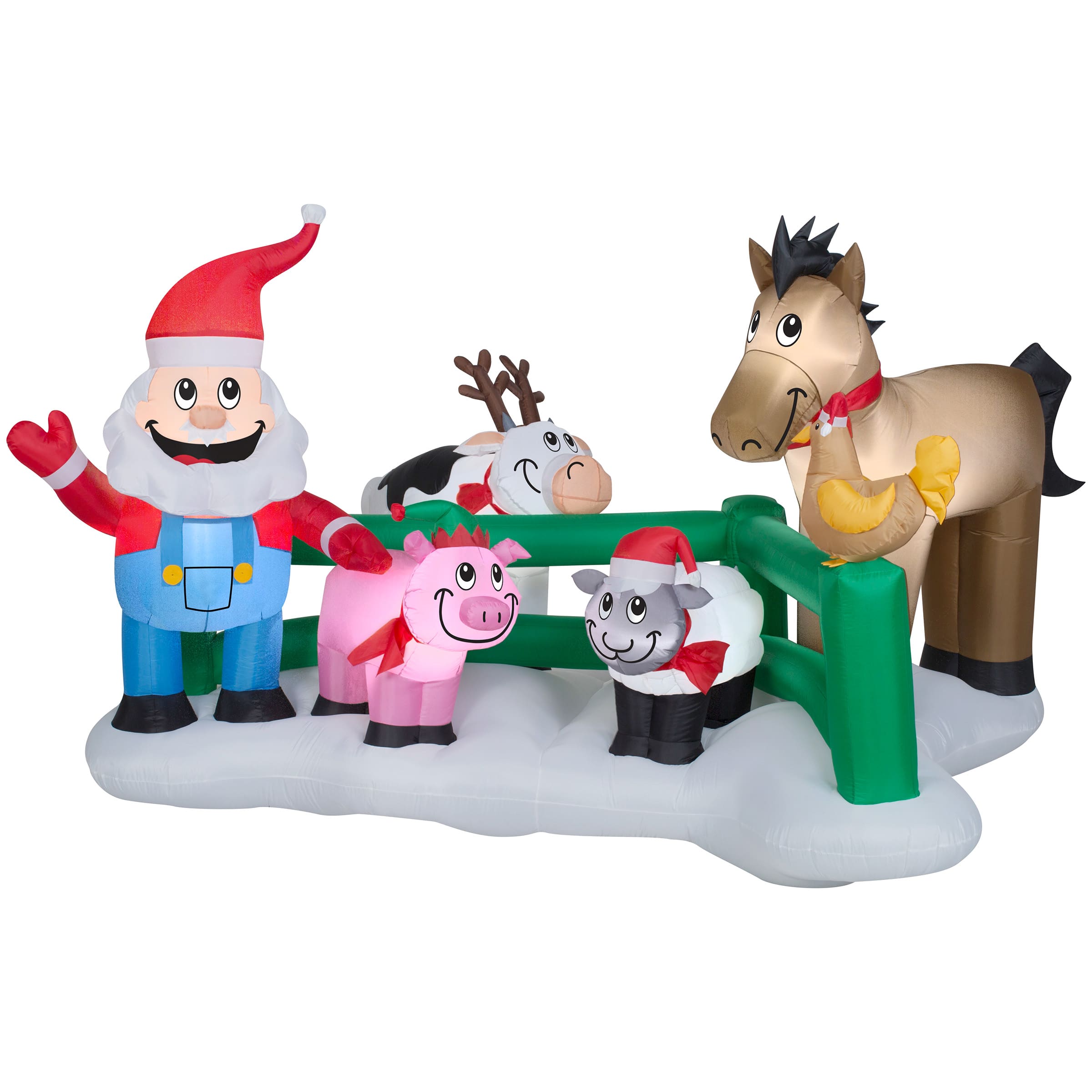 5ft. Airblown® Inflatable Santa Farm Scene
