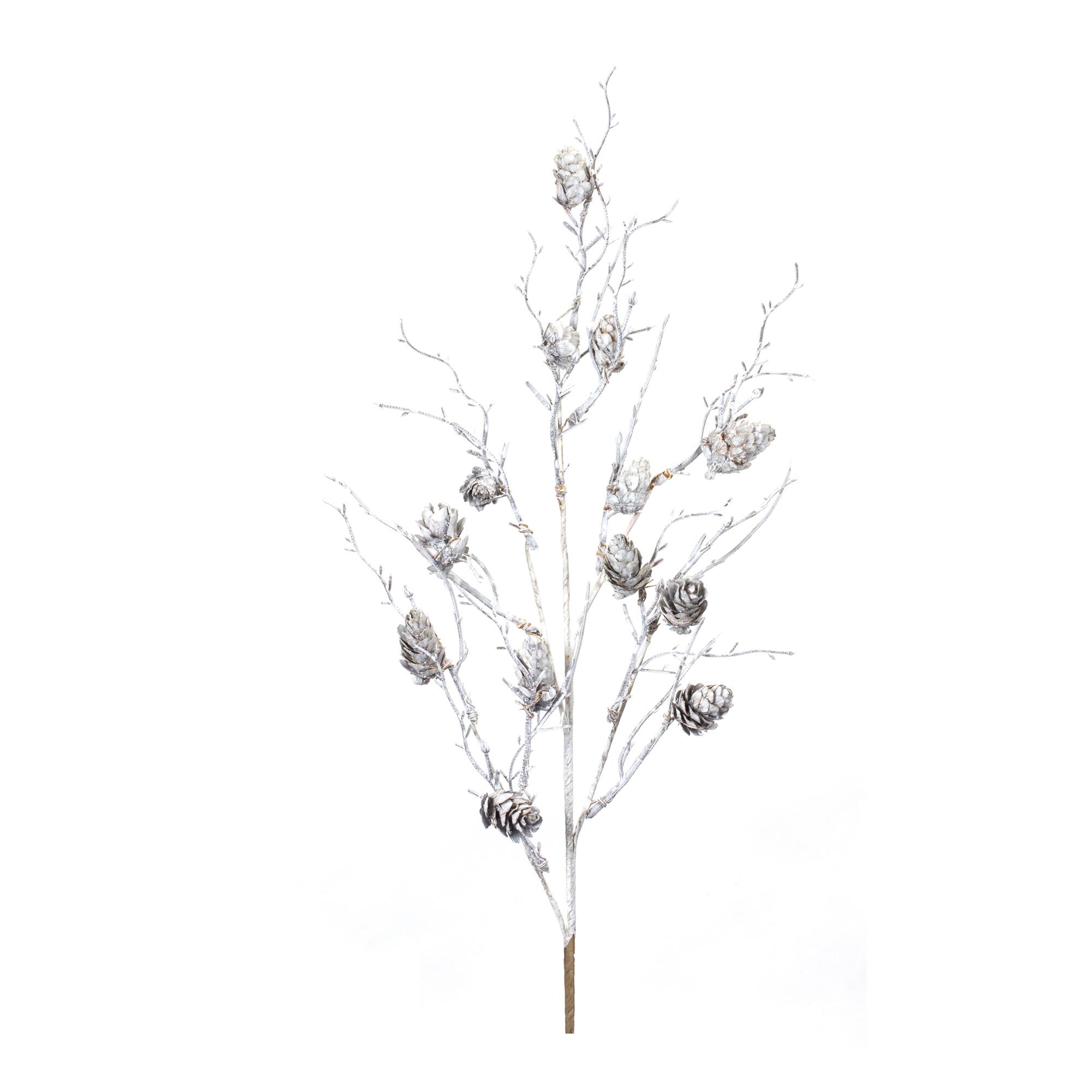 Frosted White Pinecone Twig Sprays, 6ct.
