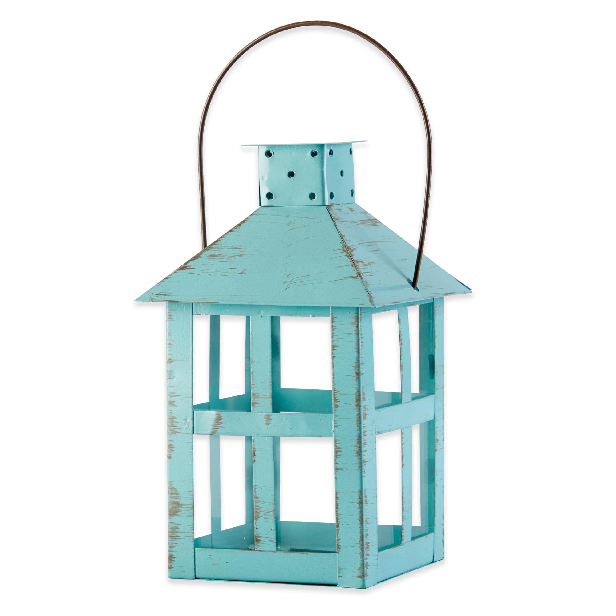 Kate Aspen® Extra Large Vintage Blue Distressed Lantern