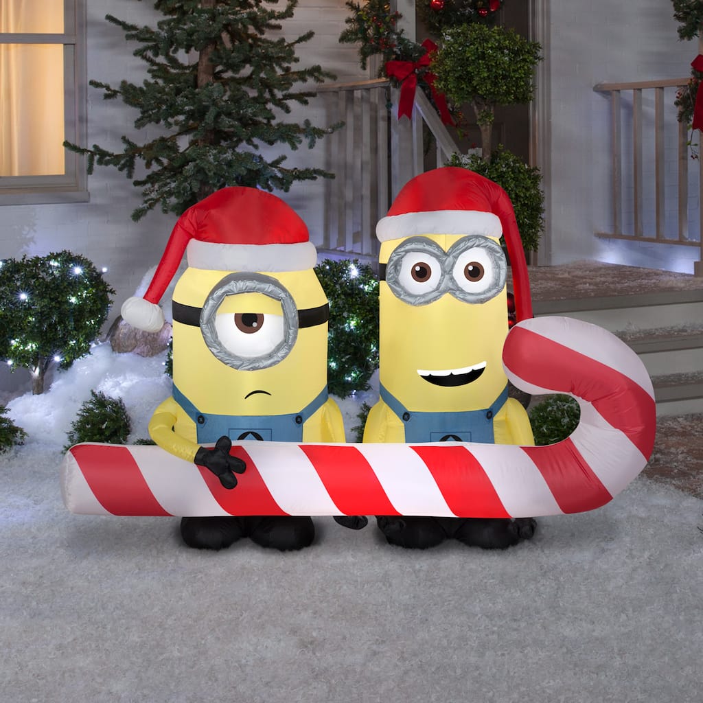 4ft. Airblown® Inflatable Christmas Minions Scene | Michaels