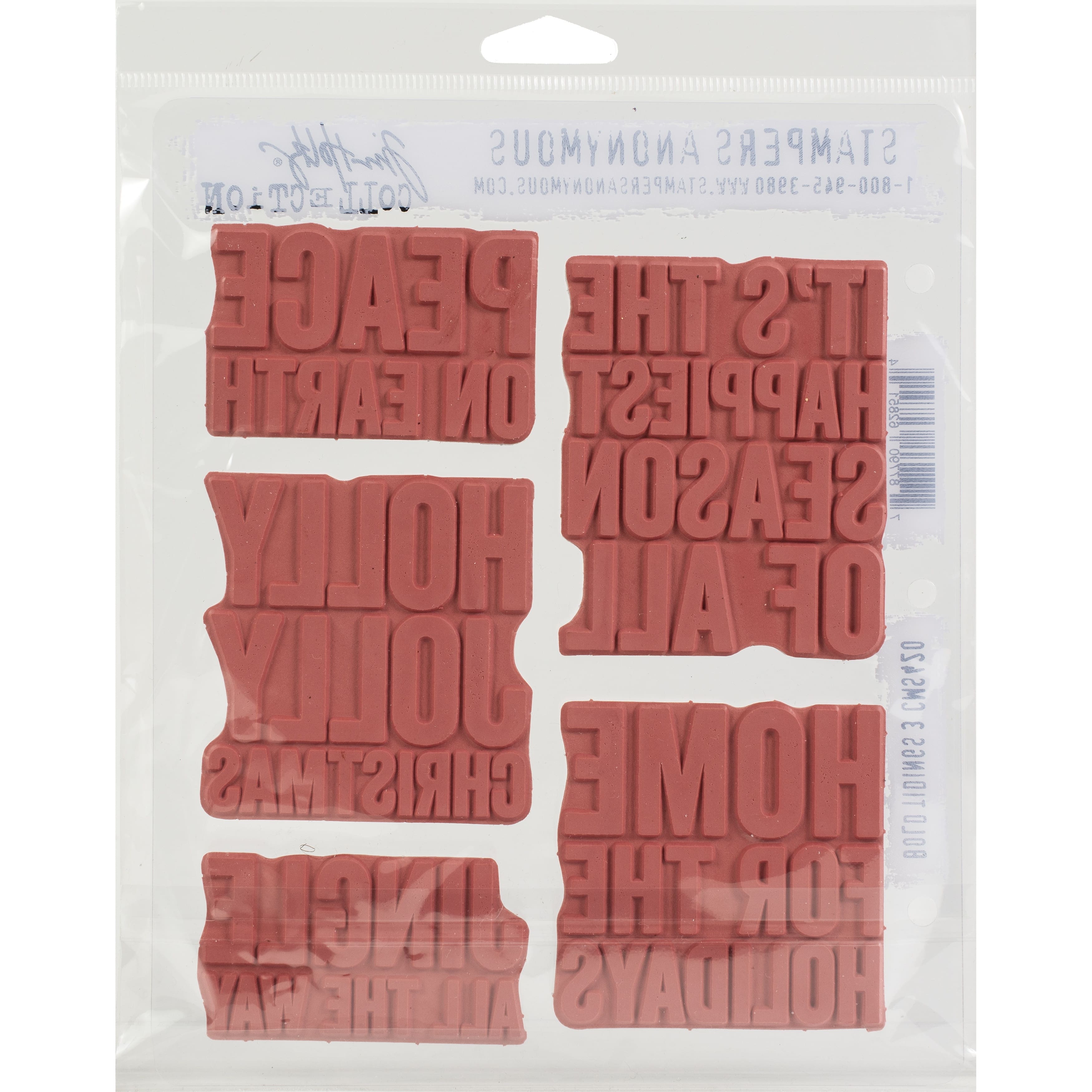 Stampers Anonymous Tim Holtz&#xAE; Bold Tidings #3 Cling Stamps