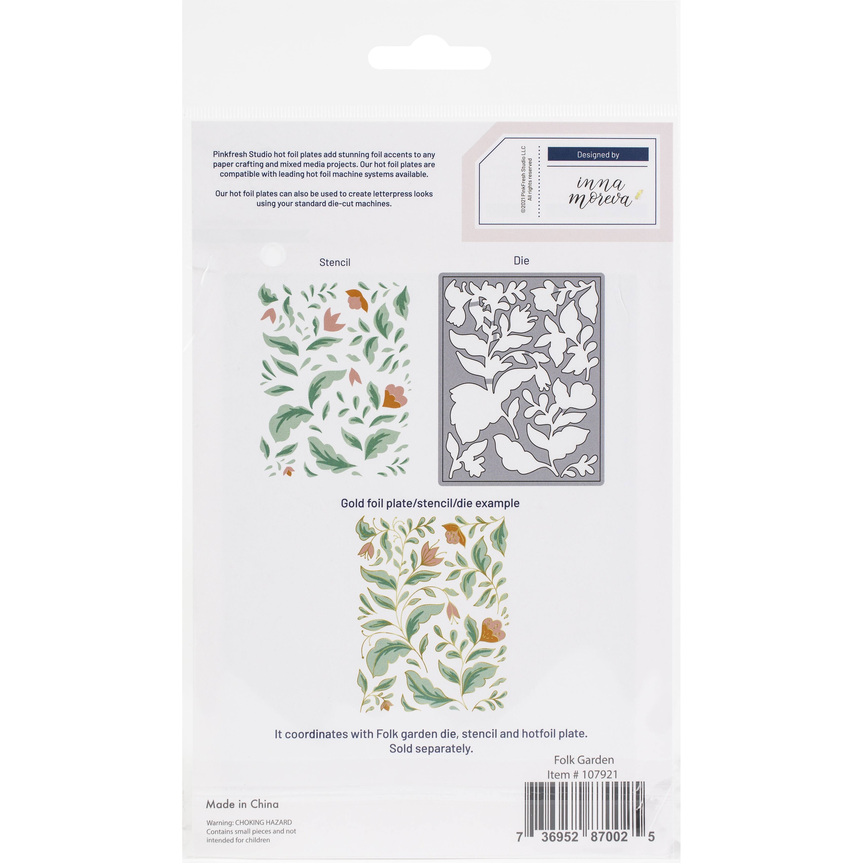 Pinkfresh Studio Folk Garden Hot Foil Plate