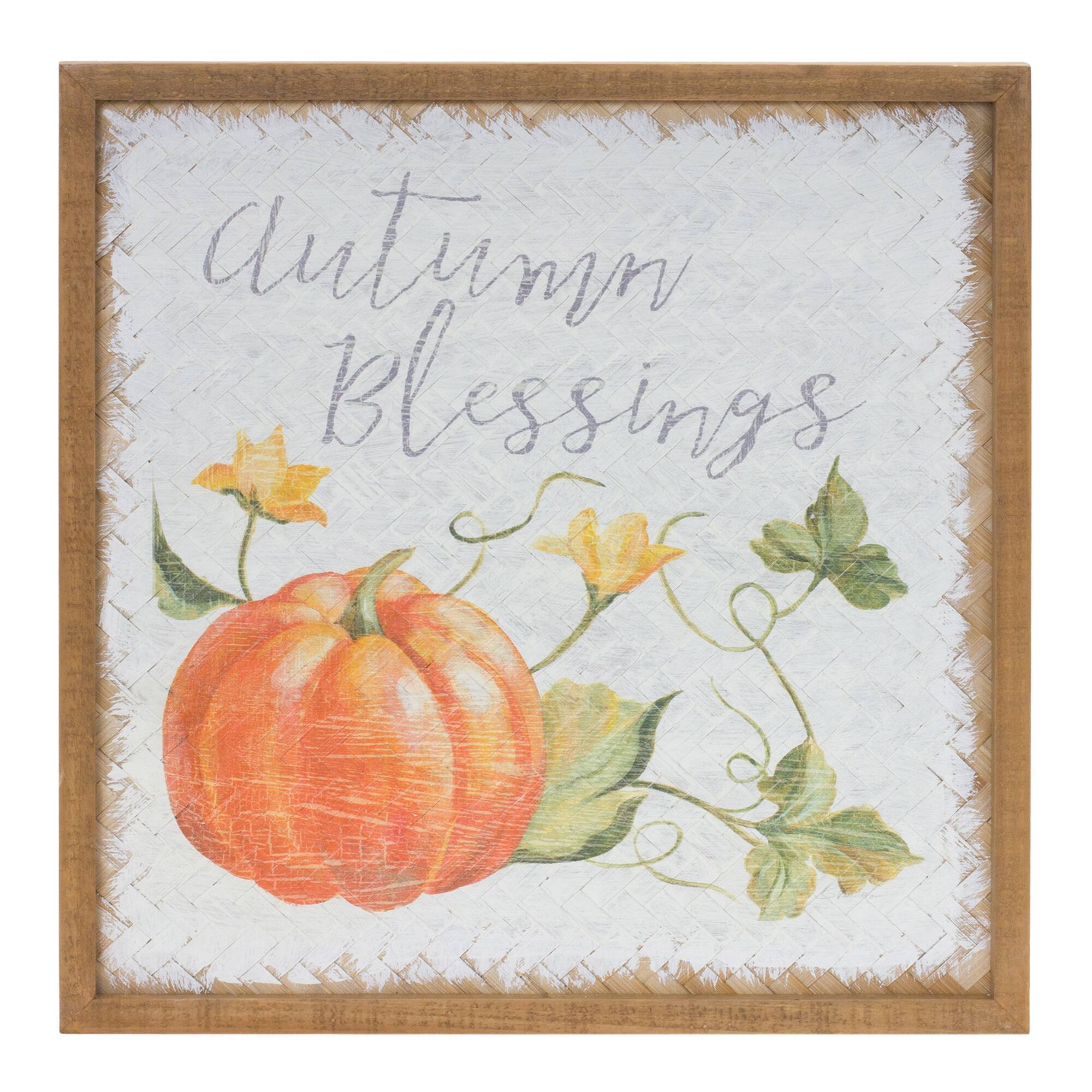 15.75&#x22; Autumn Blessing Pumpkin Sign, 2ct.