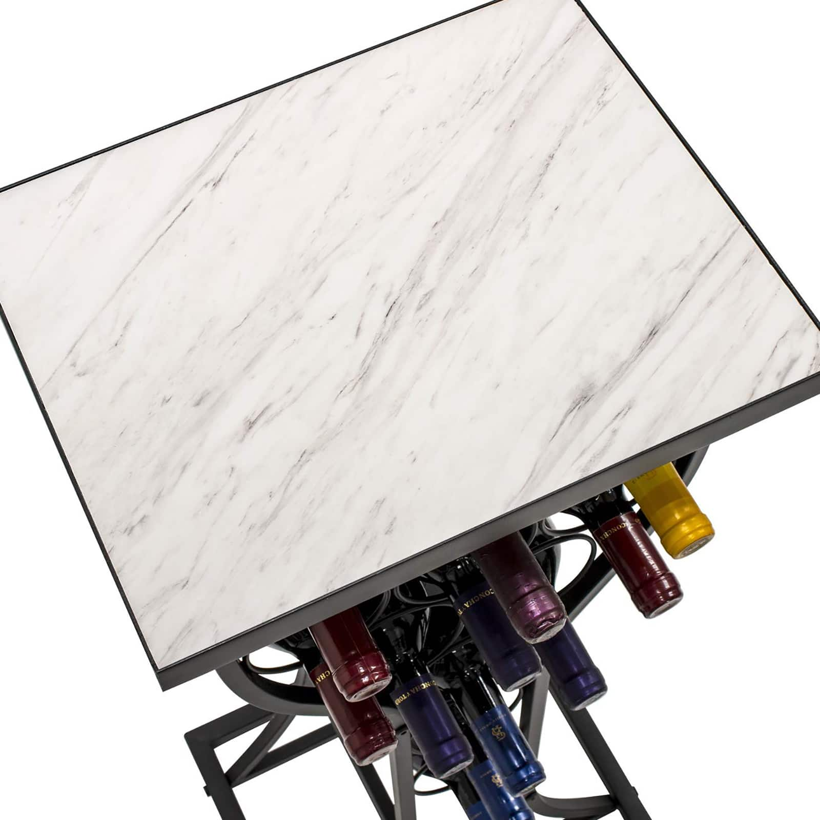 Sorbus White Marble 11-Bottle Wine Display Rack &#x26; Table