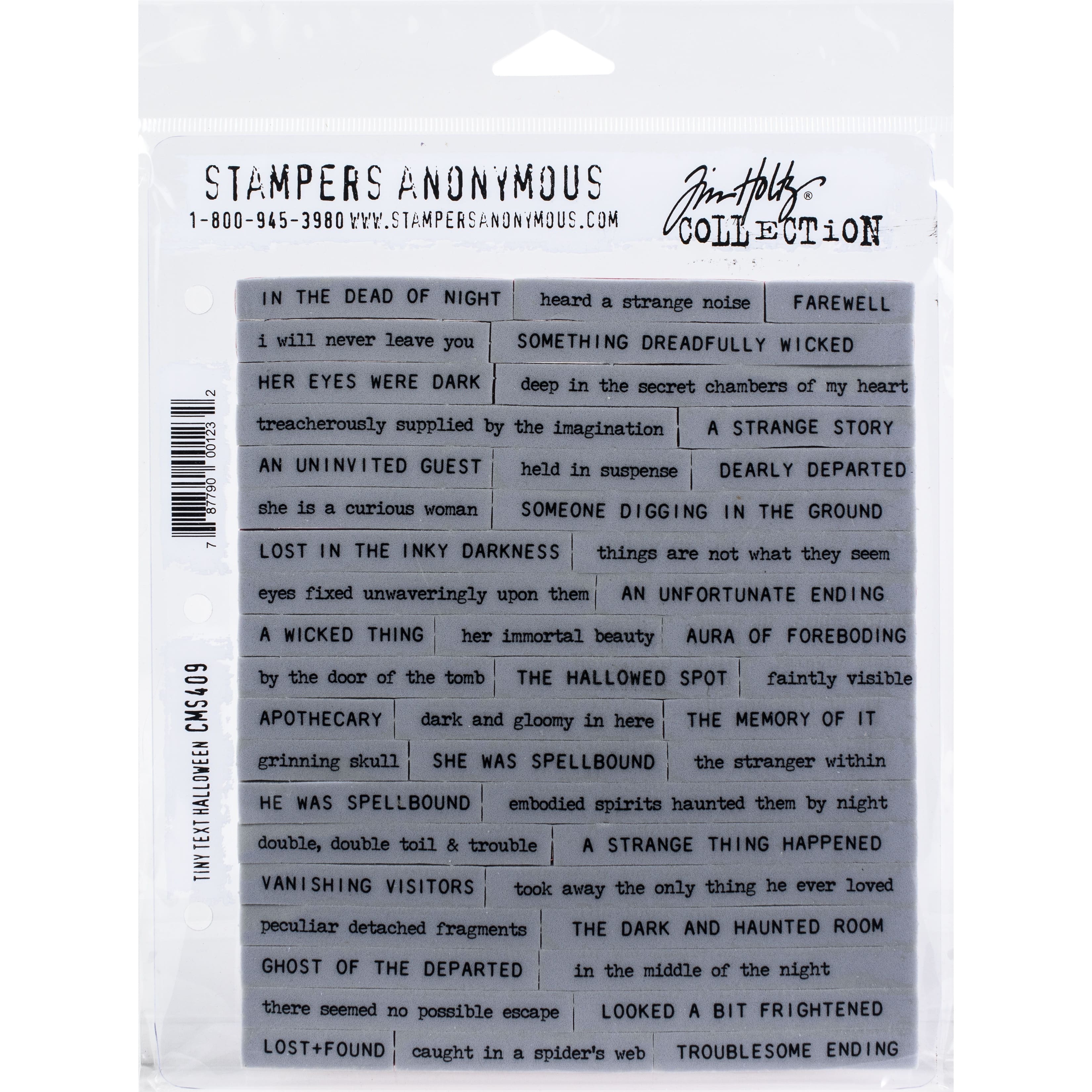 Stampers Anonymous Tim Holtz&#xAE; Tiny Text Halloween Cling Stamps
