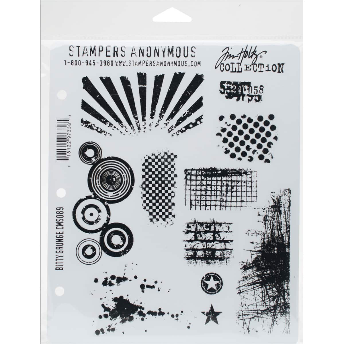 Stampers Anonymous Tim Holtz&#xAE; Bitty Grunge Cling Stamps