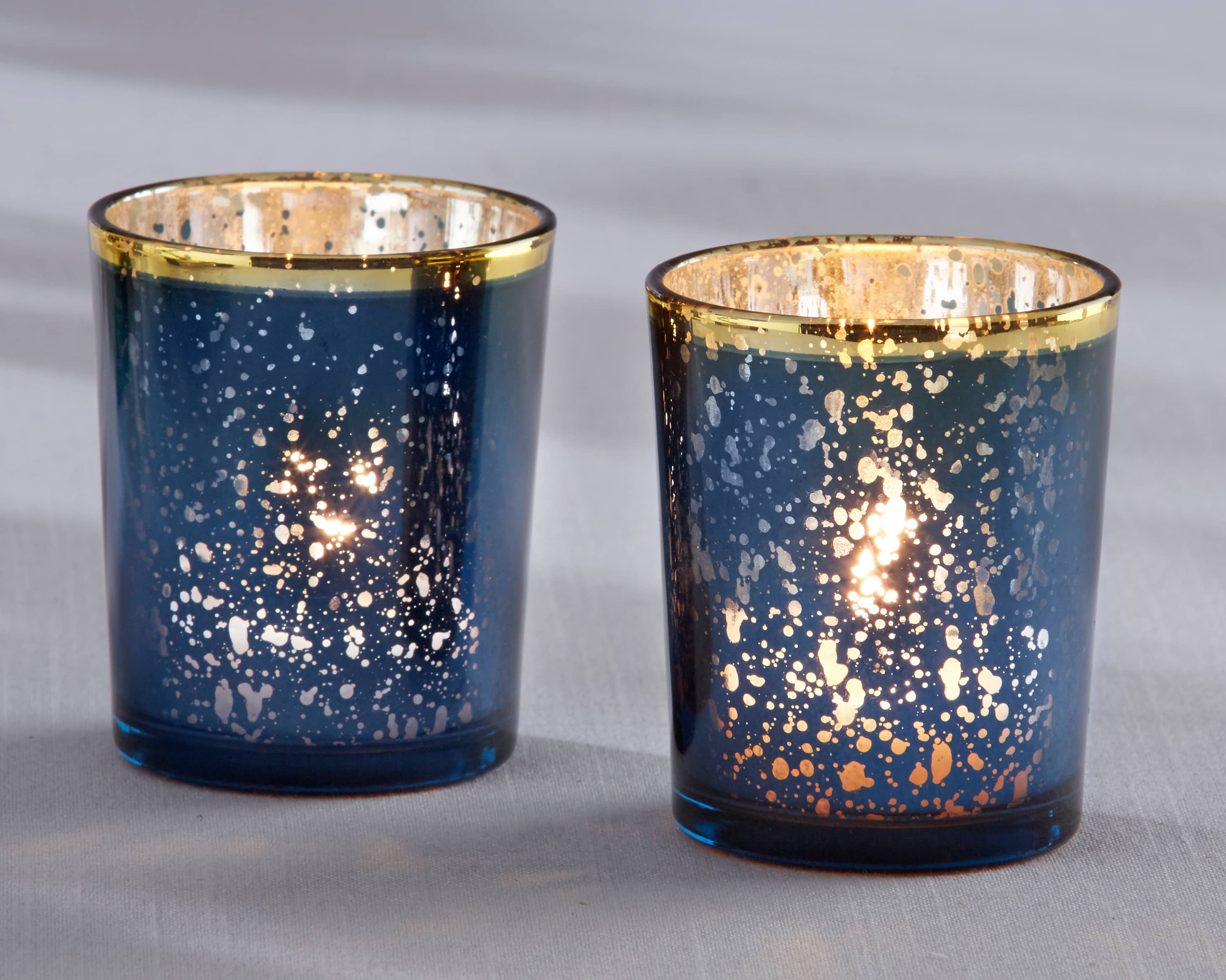 Kate Aspen® Blue Mercury Glass Tea Light Holder, 4ct.