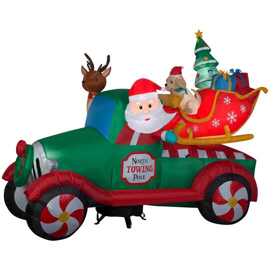 6ft. Airblown® Inflatable Christmas Santa's Tow Truck | Michaels