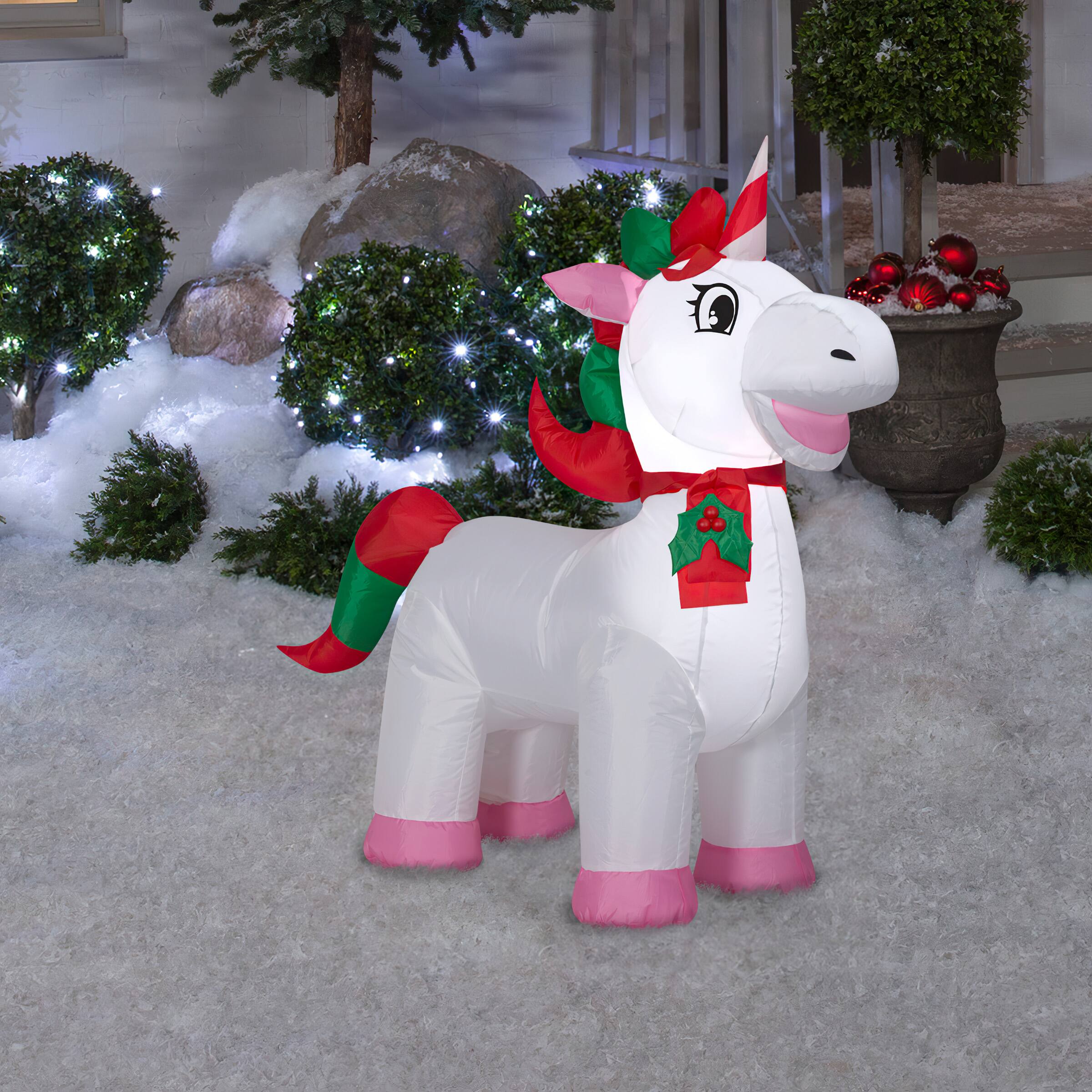 3.4ft. Airblown&#xAE; Inflatable Christmas Unicorn