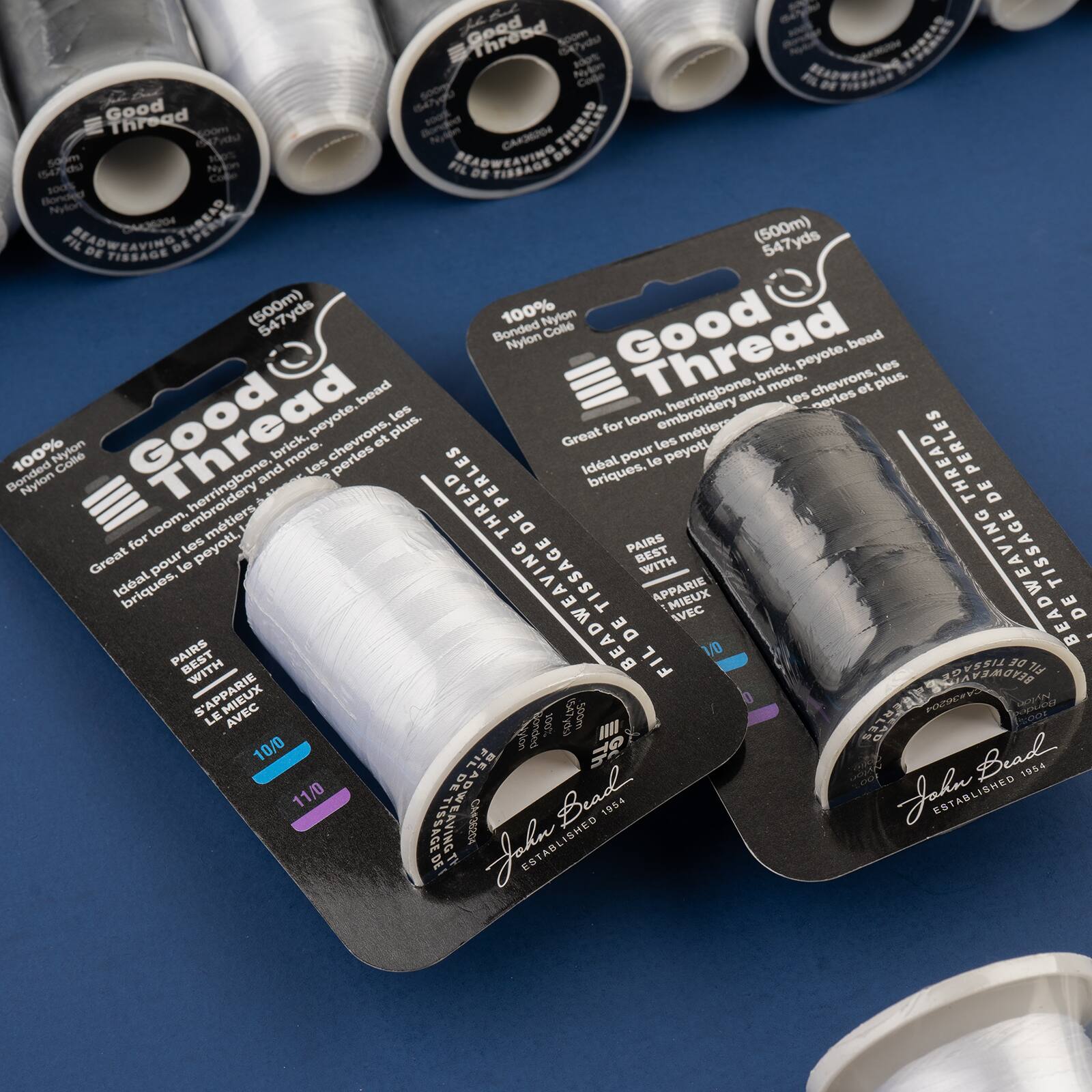 John Bead Good Thread 500m Black Bonded Nylon Beading Thread