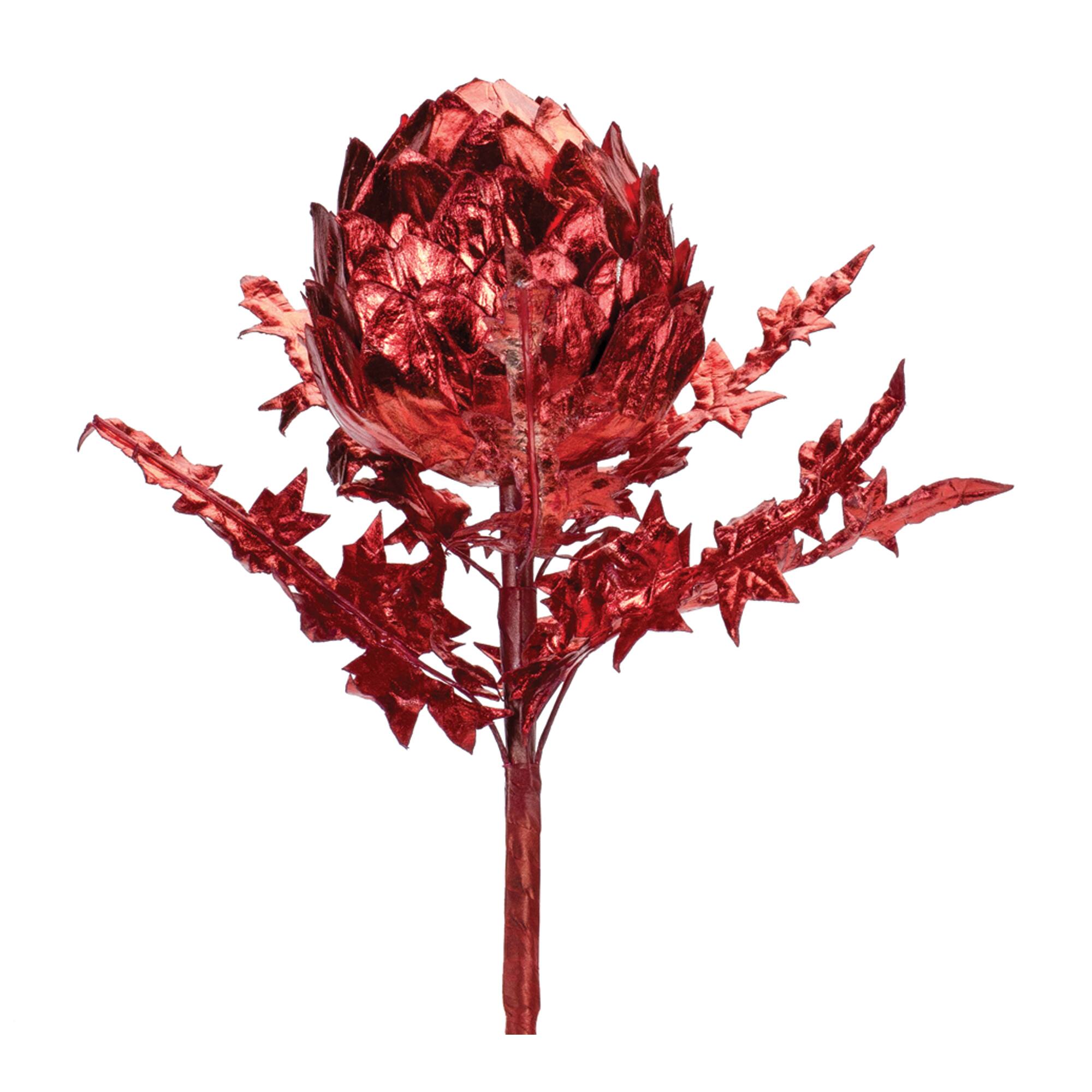 Red Metallic Artichoke Stems, 2ct.