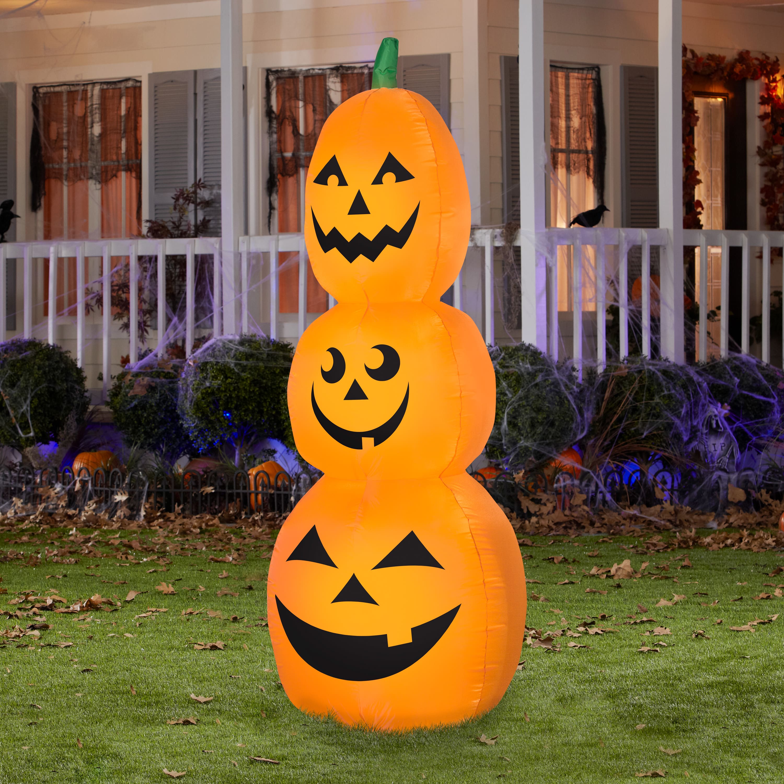 3.5ft. Airblown® Inflatable Halloween Pumpkin Stack Scene | Michaels