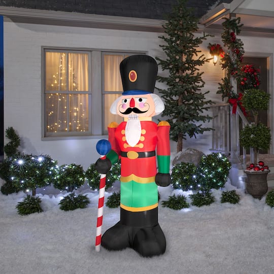 Find the 6.5ft. Airblown® Inflatable Red Nutcracker at Michaels.com
