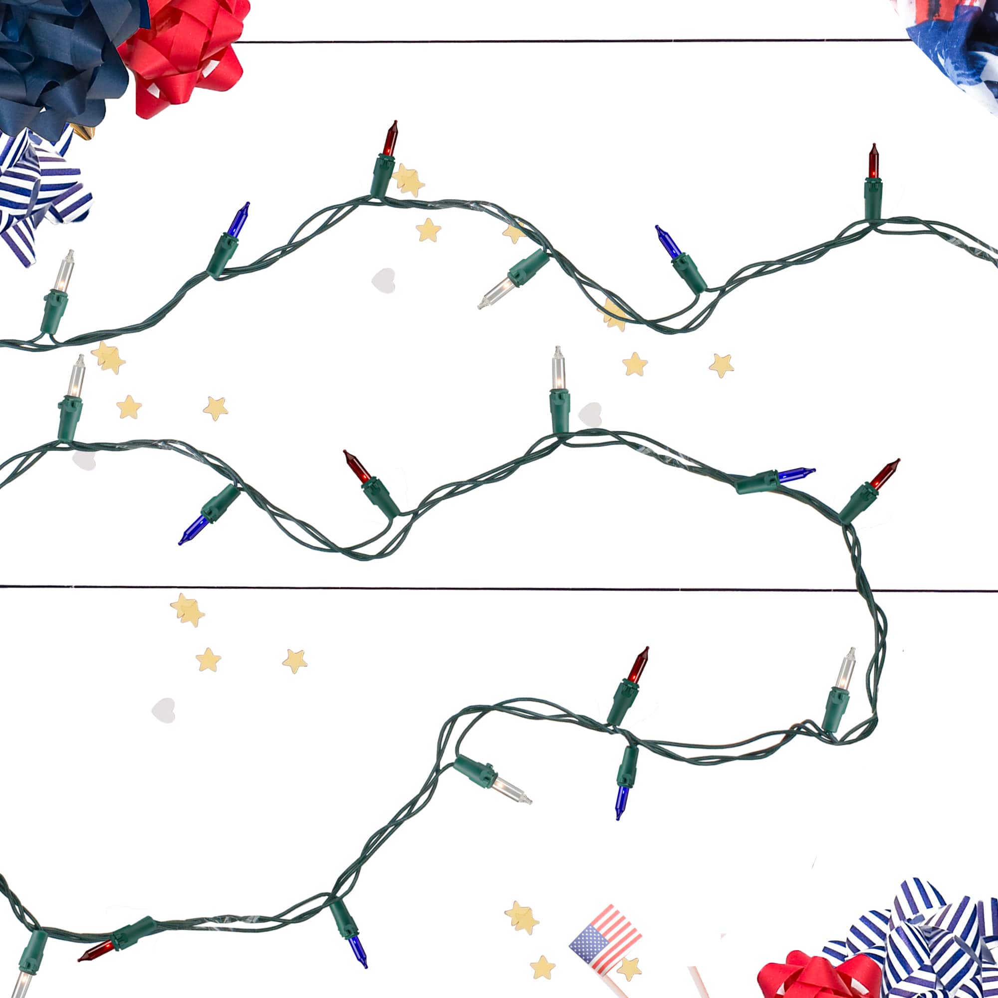 50ct. Red, White & Blue 4th of July String Lights