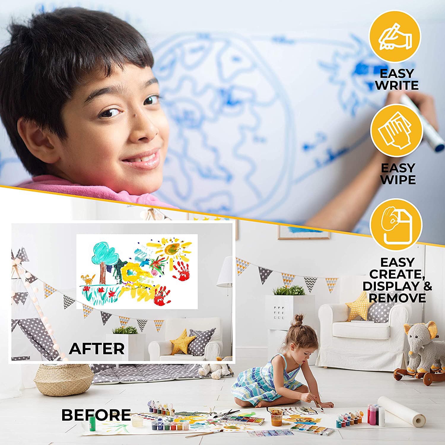 Kids Cling-rite Dry Erase Roll