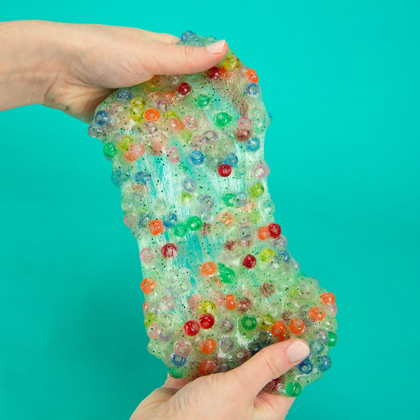 How To Make Crunchy Slime with Plastic Beads - Little Bins for