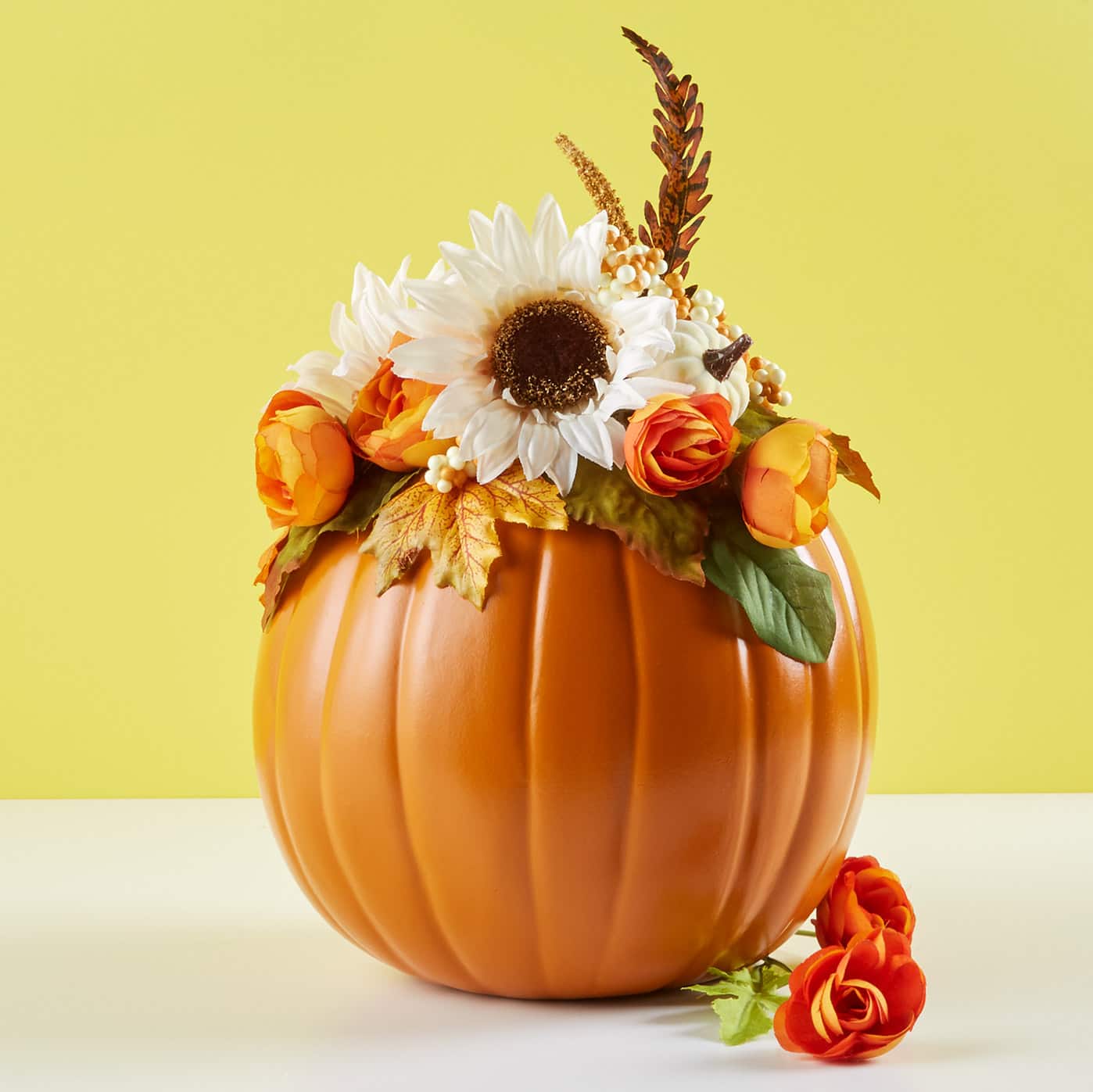 Fall Floral Pumpkin Vase
