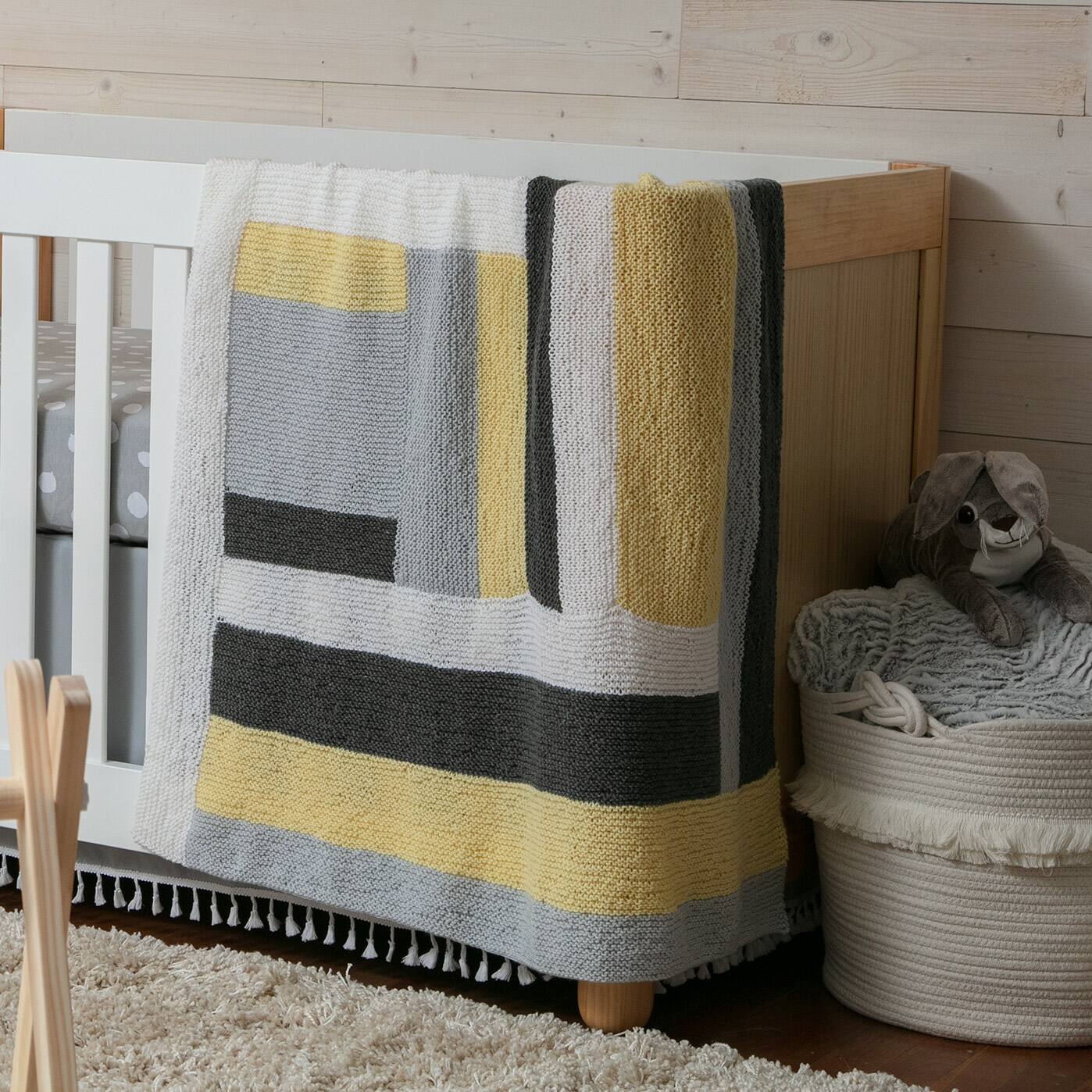 Loops Threads Wellness Baby Knit Log Cabin Baby Blanket