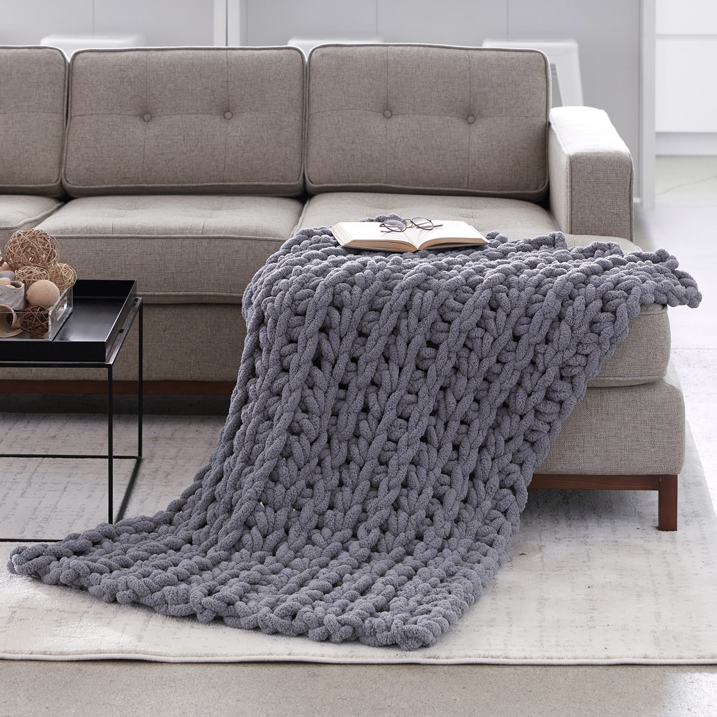 Emilymtruman's Diagonal Weave Blanket  Bernat yarn, Bernat blanket yarn,  Chunky crochet
