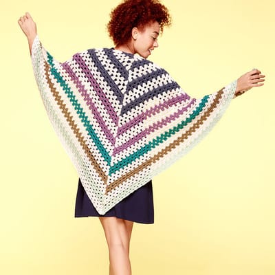 Caron® x Pantone™ Bamboo Staggered Stripes Crochet Shawl | Projects ...