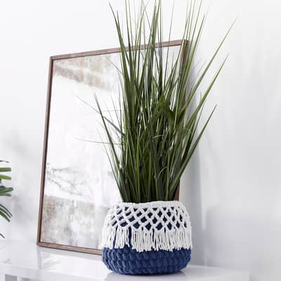 Bernat® Blanket Blanket Big™ Lacy Fringe Crochet Basket Projects