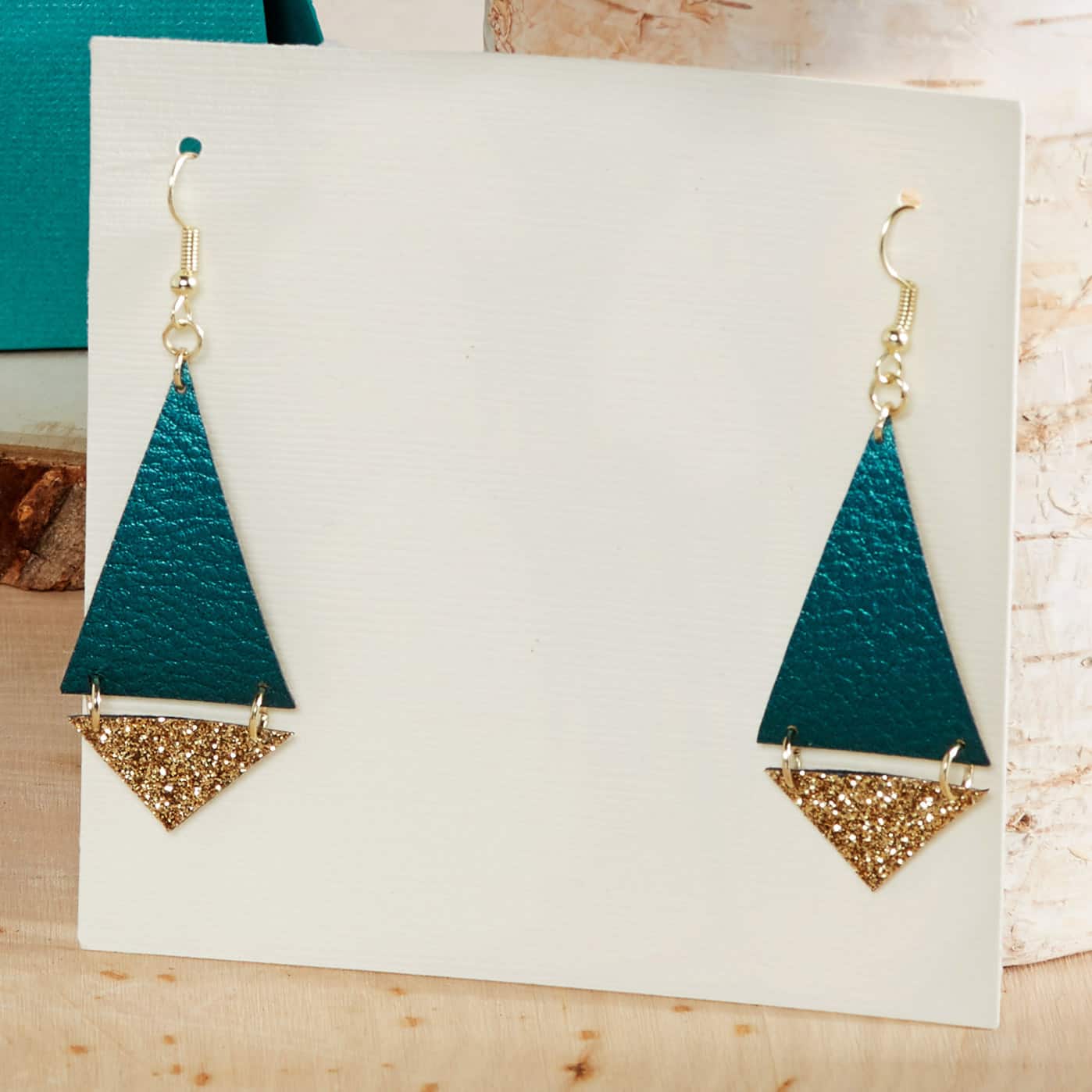 Cricut Geometric Faux Leather Earrings